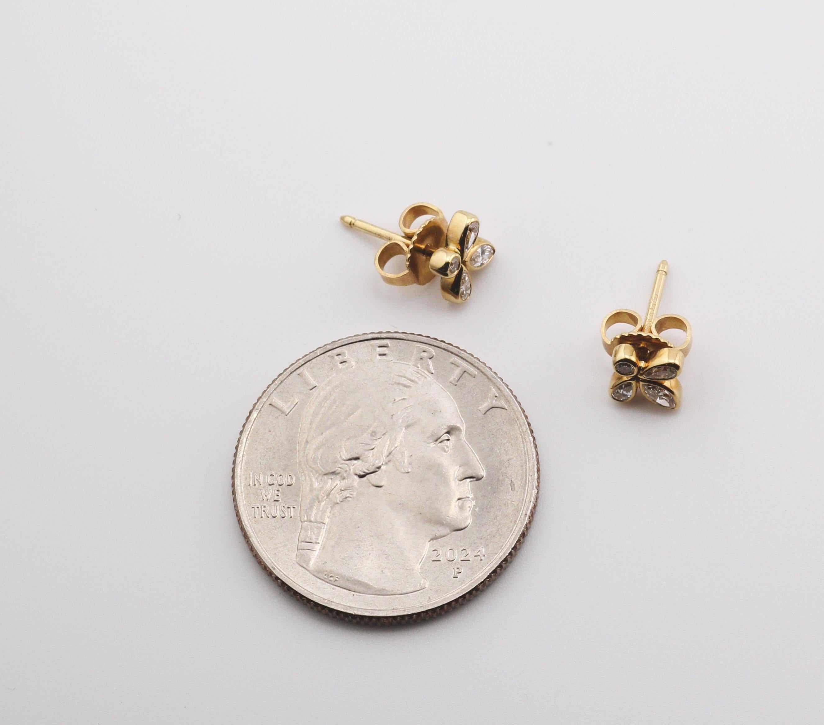 Tiffany & Co. FlTiffany & Co. Fleur-de-lis Diamond 18k Yellow Gold Stud Earrings 3