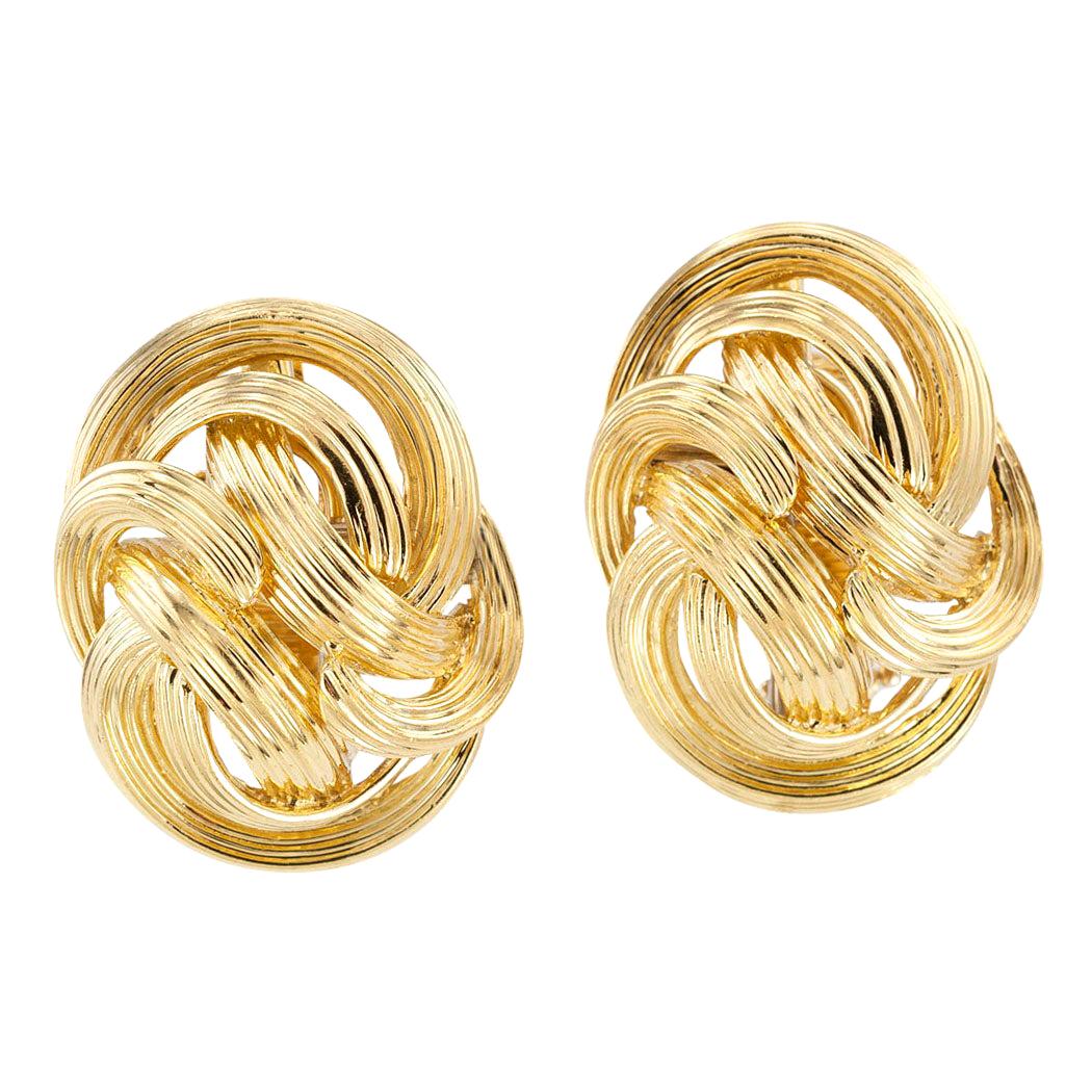Tiffany & Co. Fluted Yellow Gold Clip Earrings