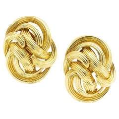 Vintage Tiffany & Co Fluted Yellow Gold Earrings