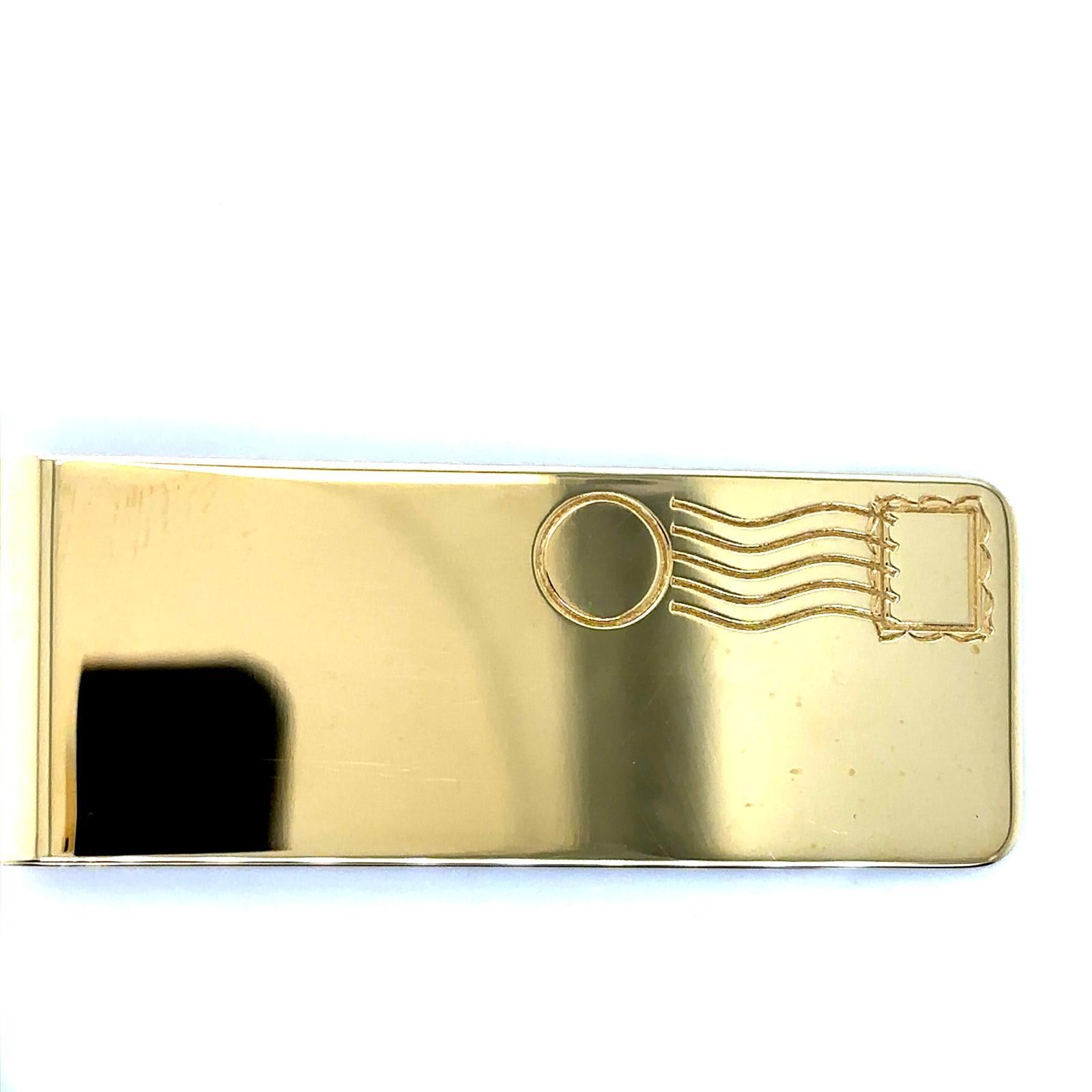 Pinza para billetes de oro amarillo de 18 quilates 