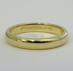 TIFFANY & Co. Forever 18K Gold 3mm Lucida Wedding Band Ring 4.5