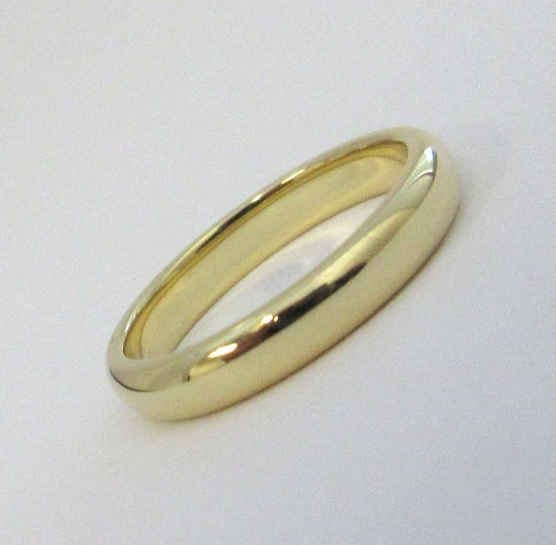 TIFFANY & Co. Forever 18K Gold 3mm Lucida Wedding Band Ring 4.5 For Sale 1