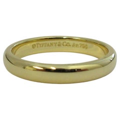 TIFFANY & Co. Forever 18K Gold 3mm Lucida Wedding Band Ring 4.5
