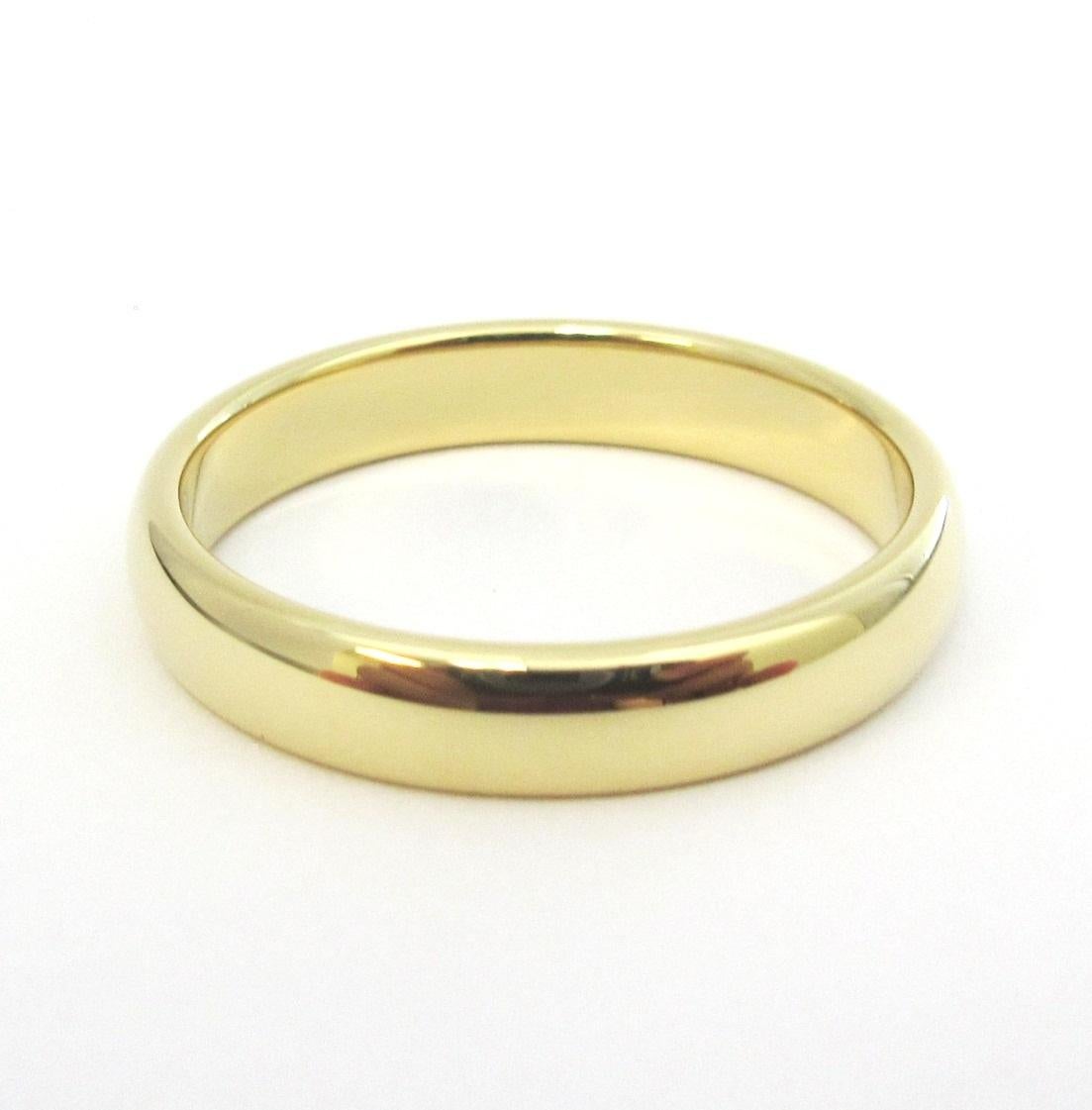 TIFFANY & Co. Forever Or 18K 4.5mm Lucida Wedding Band Ring 12 Excellent état - En vente à Los Angeles, CA