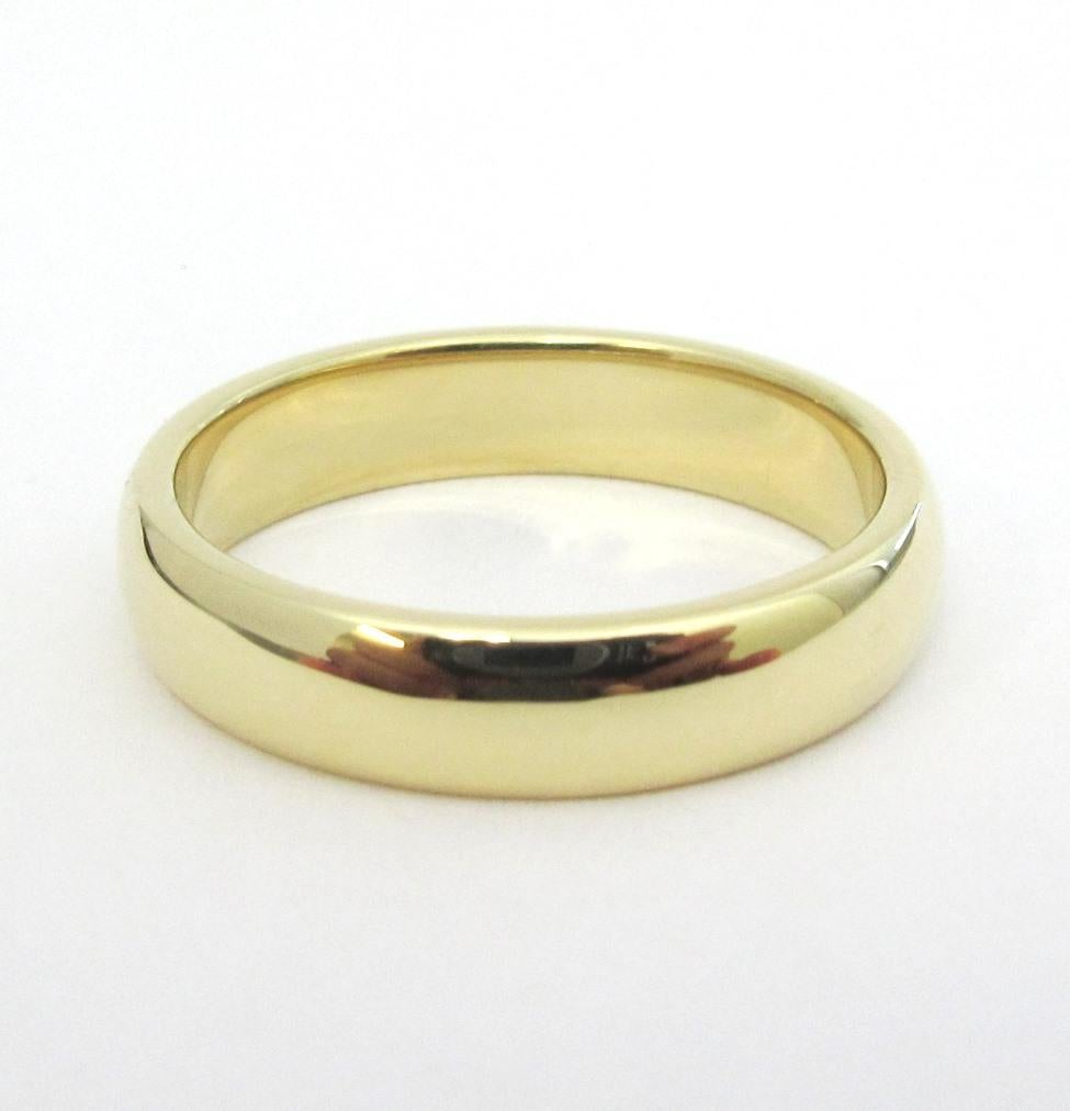  TIFFANY & Co. Forever Or 18K 4.5mm Lucida Wedding Band Ring 7 Unisexe 