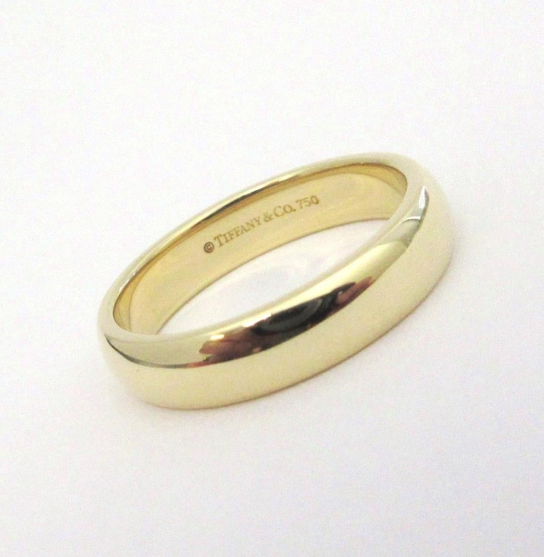 TIFFANY & Co. Forever Or 18K 4.5mm Lucida Wedding Band Ring 7 2