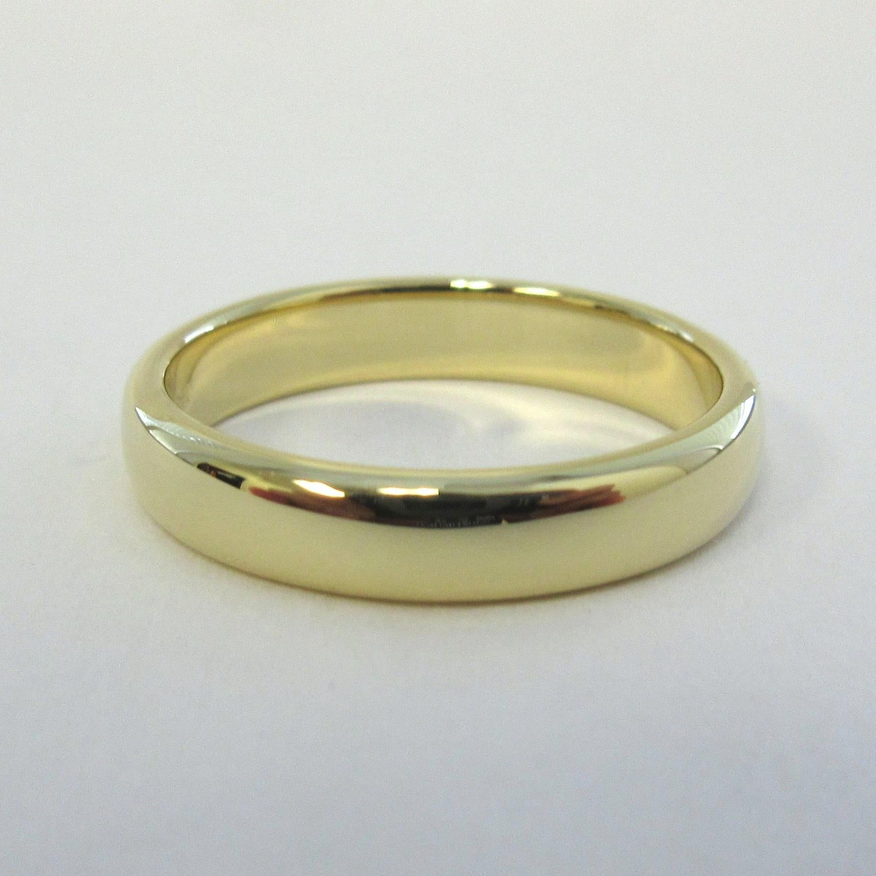 TIFFANY & Co. Forever Or 18K 4.5mm Lucida Wedding Band Ring 9.5 Excellent état - En vente à Los Angeles, CA