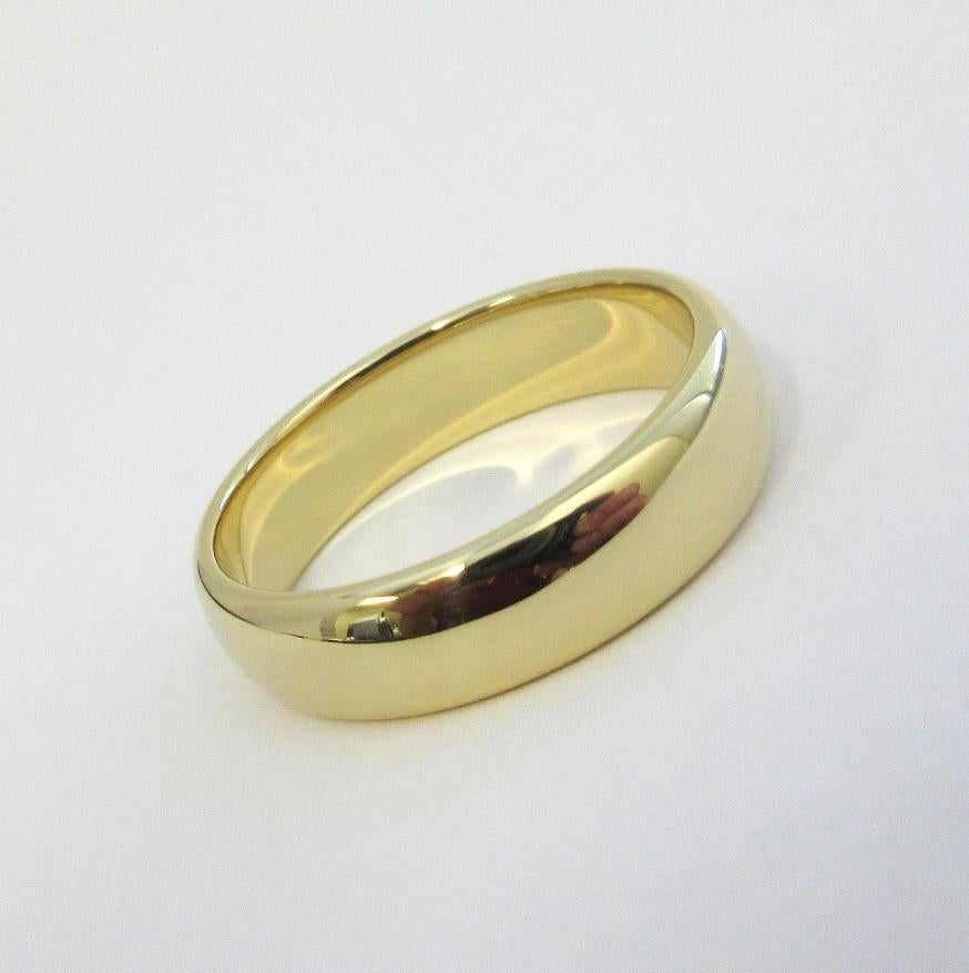 Women's or Men's TIFFANY & Co. Forever 18K Gold 6mm Lucida Wedding Band Ring 11.5 For Sale