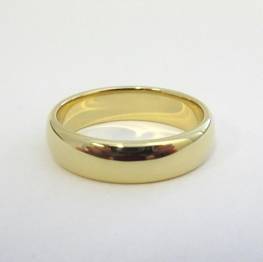TIFFANY & Co. Forever 18K Gold 6mm Lucida Wedding Band Ring 11.5 For Sale 1