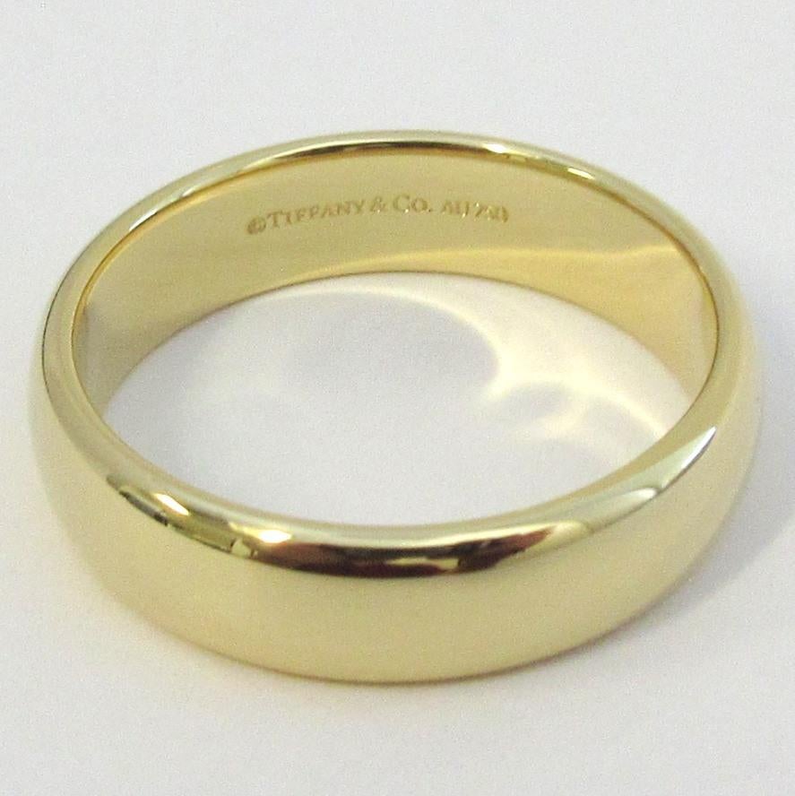 TIFFANY & Co. Forever 18K Gold 6mm Lucida Wedding Band Ring 11.5 For Sale 1
