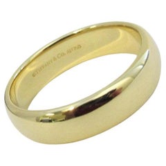 TIFFANY & Co. Forever 18K Gold 6mm Lucida Wedding Band Ring 11.5