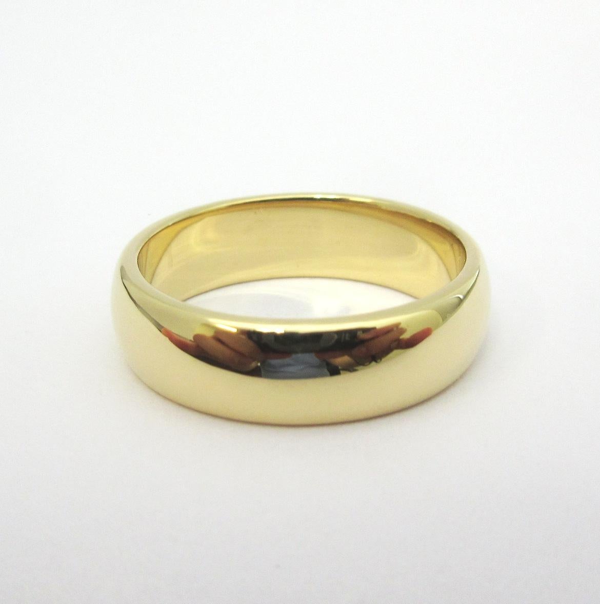 TIFFANY & Co. Anello nuziale Forever in oro 18K 6mm Lucida 8 In condizioni ottime in vendita a Los Angeles, CA