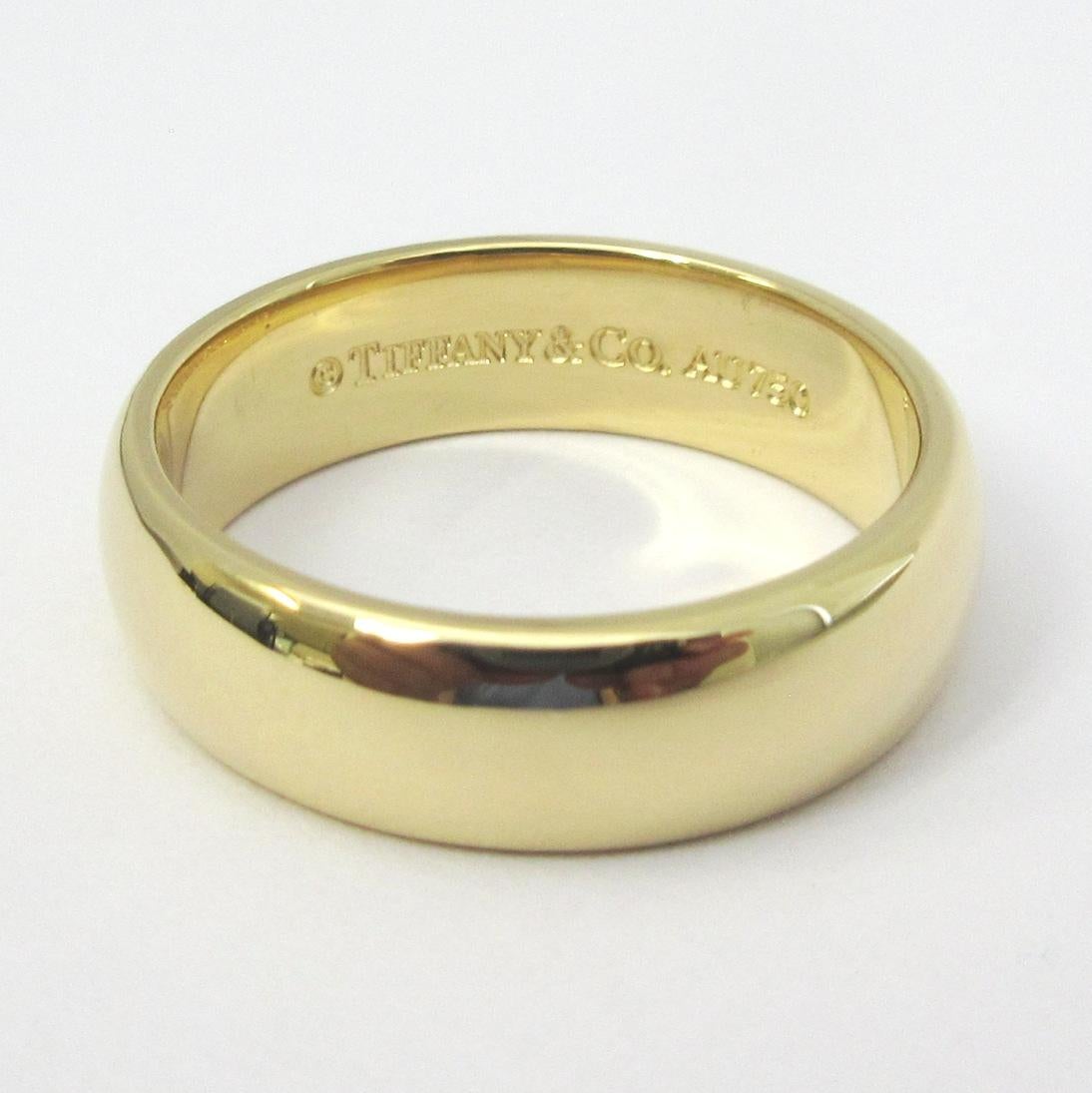 TIFFANY & Co. Anello nuziale Forever in oro 18K 6mm Lucida 8 in vendita 1
