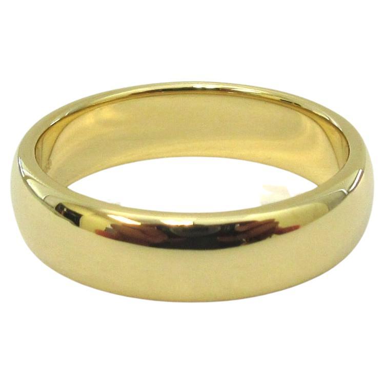 Tiffany & Co. Forever 18k Gold 6mm Lucida Wedding Band Ring 9 For Sale