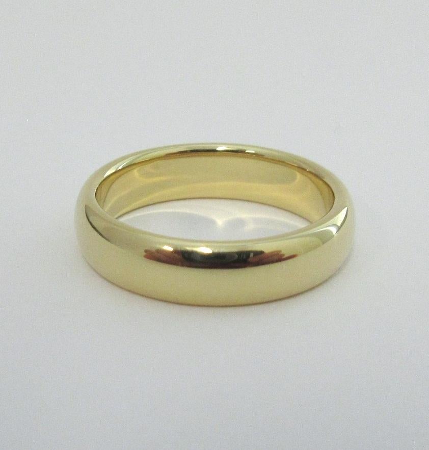 TIFFANY & Co. Forever 18K Yellow Gold 4.5mm Lucida Wedding Band Ring 5.5 For Sale 1