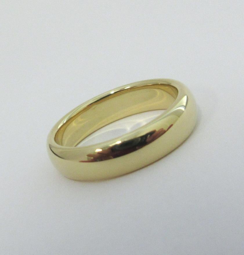 TIFFANY & Co. Forever 18K Yellow Gold 4.5mm Lucida Wedding Band Ring 5.5 For Sale 2