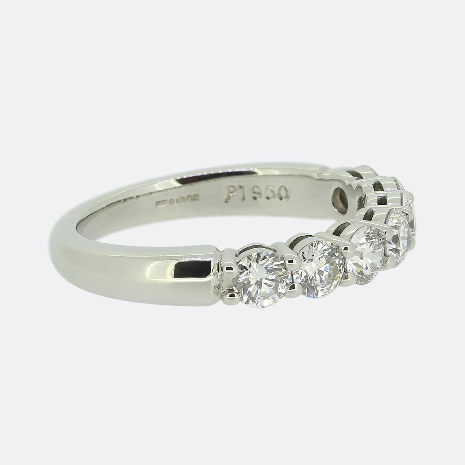 Round Cut Tiffany & Co. Forever Diamond Half Eternity Band Ring For Sale