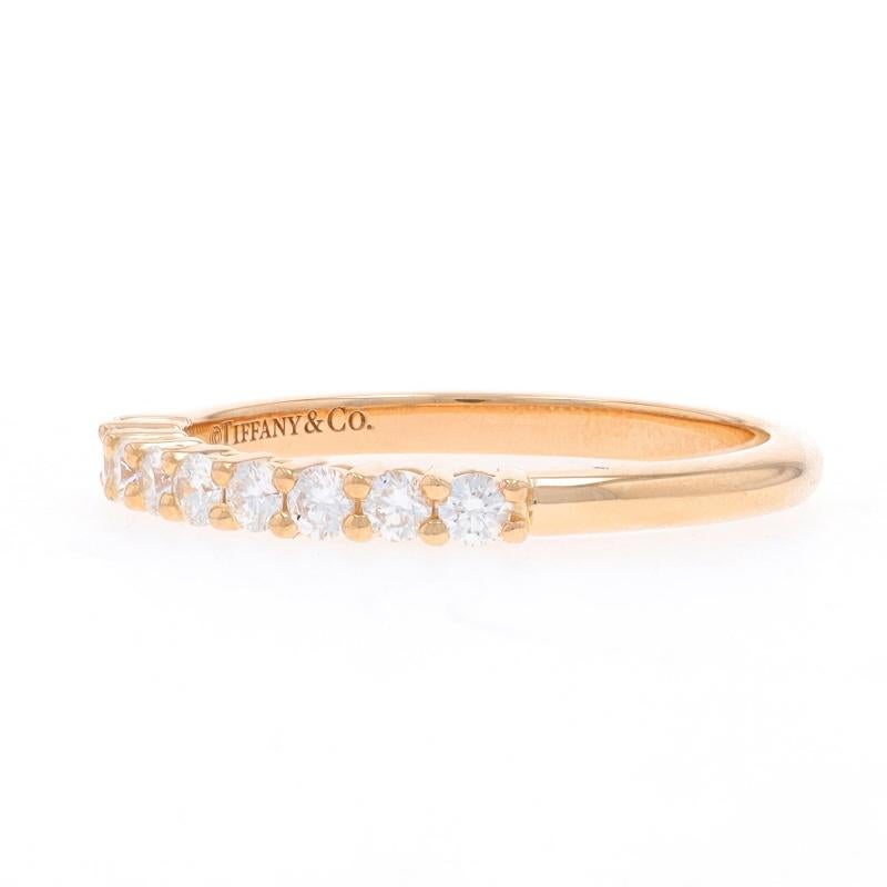 Round Cut Tiffany & Co. Forever Diamond Wedding Band - Yellow Gold 18k Round .27ctw For Sale