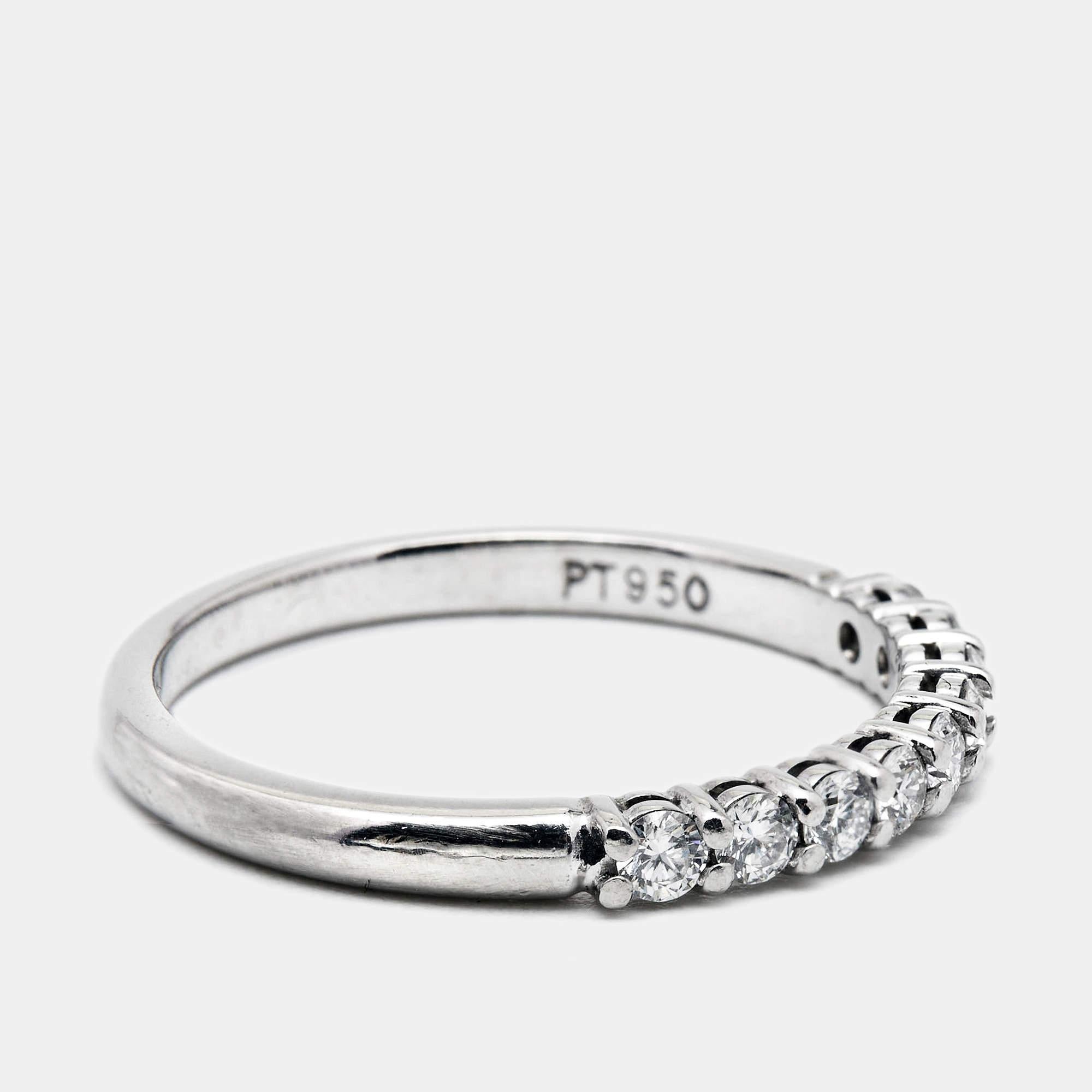 Contemporary Tiffany & Co. Forever Diamonds Platinum Half Eternity Band Ring 51