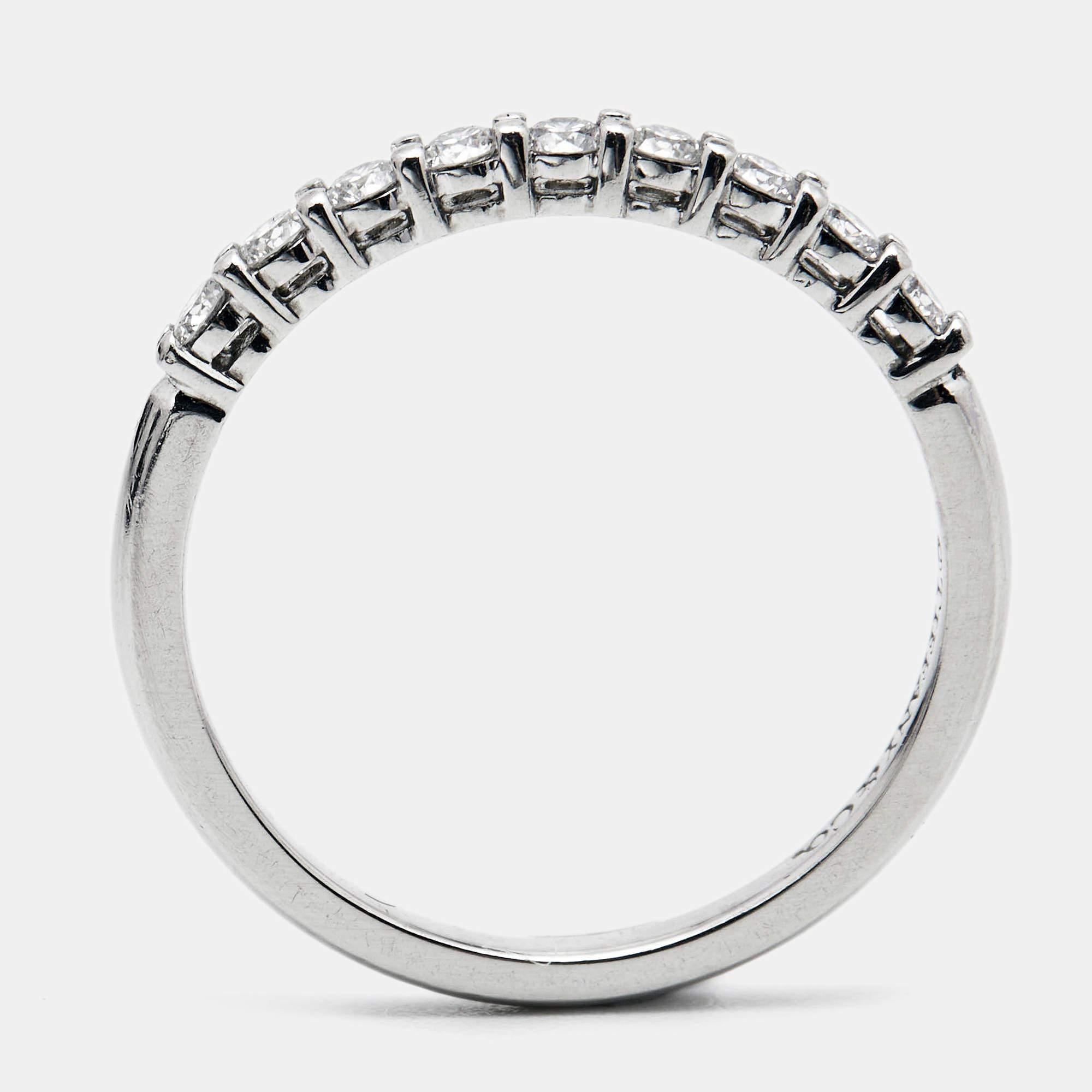 Tiffany & Co. Forever Diamonds Platinum Half Eternity Band Ring 51 1