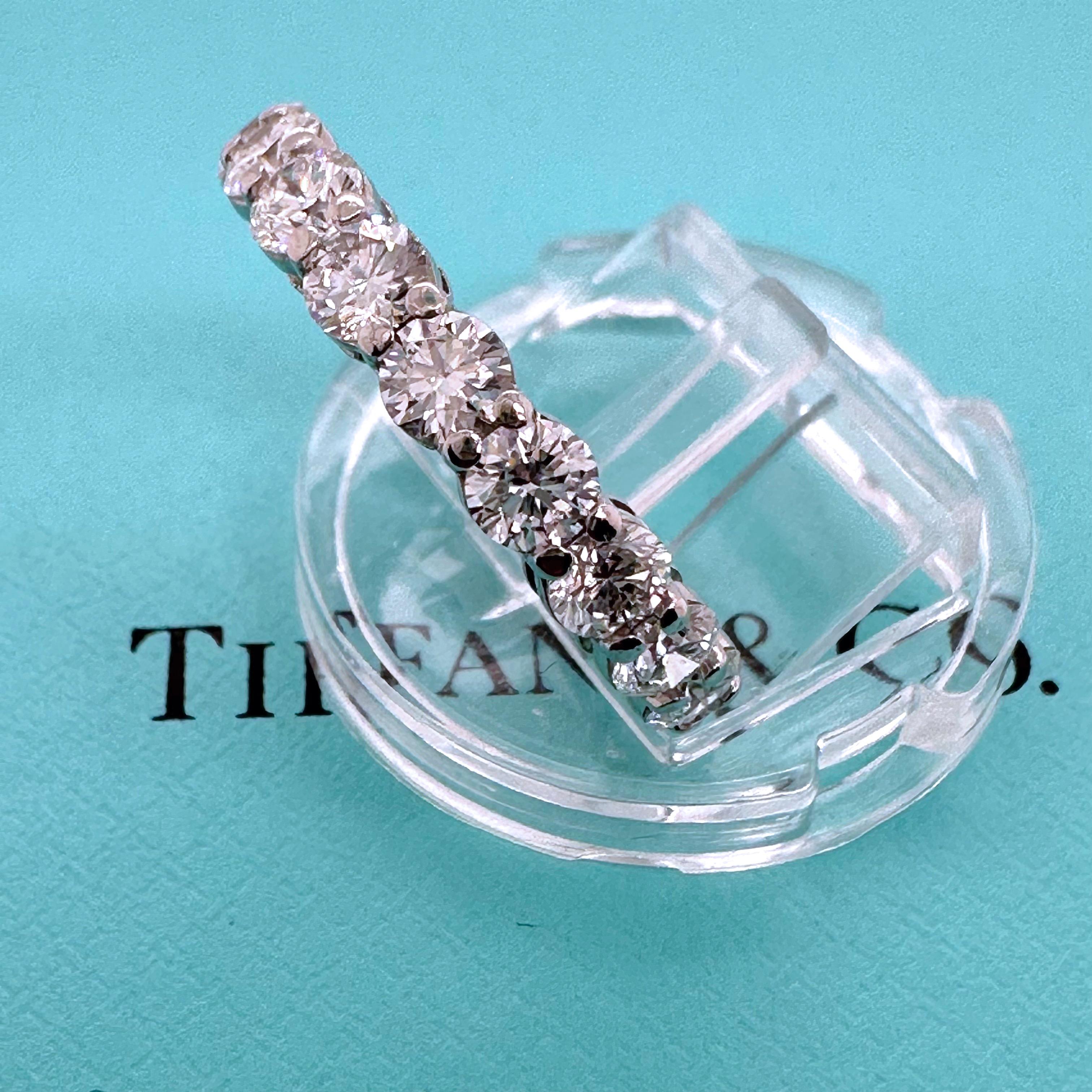 Tiffany & Co FOREVER Full Circle Round Diamond 3.02 tcw Band Ring Platinum For Sale 3