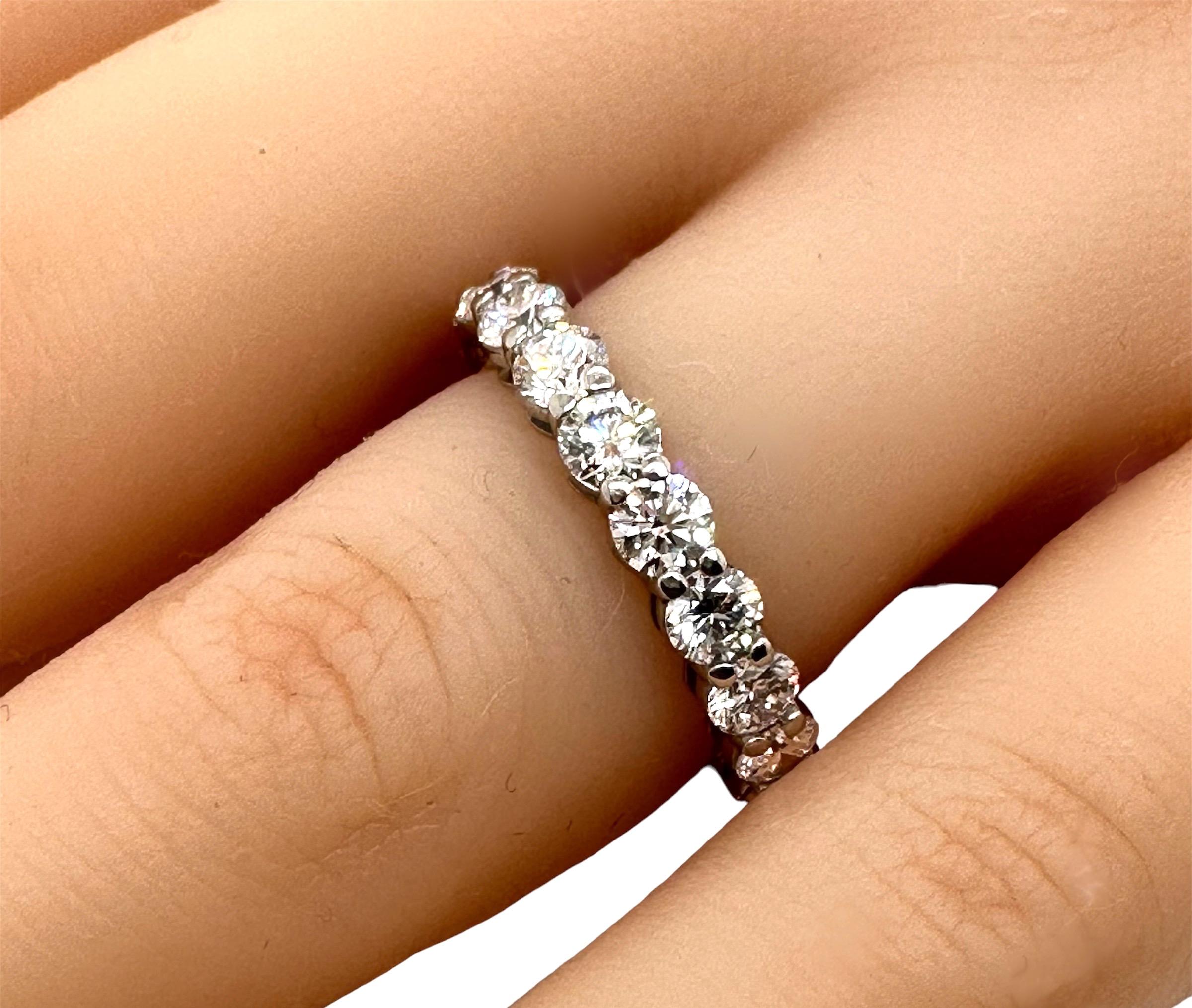 Tiffany & Co FOREVER Full Circle Round Diamond 3.02 tcw Band Ring Platinum For Sale 9