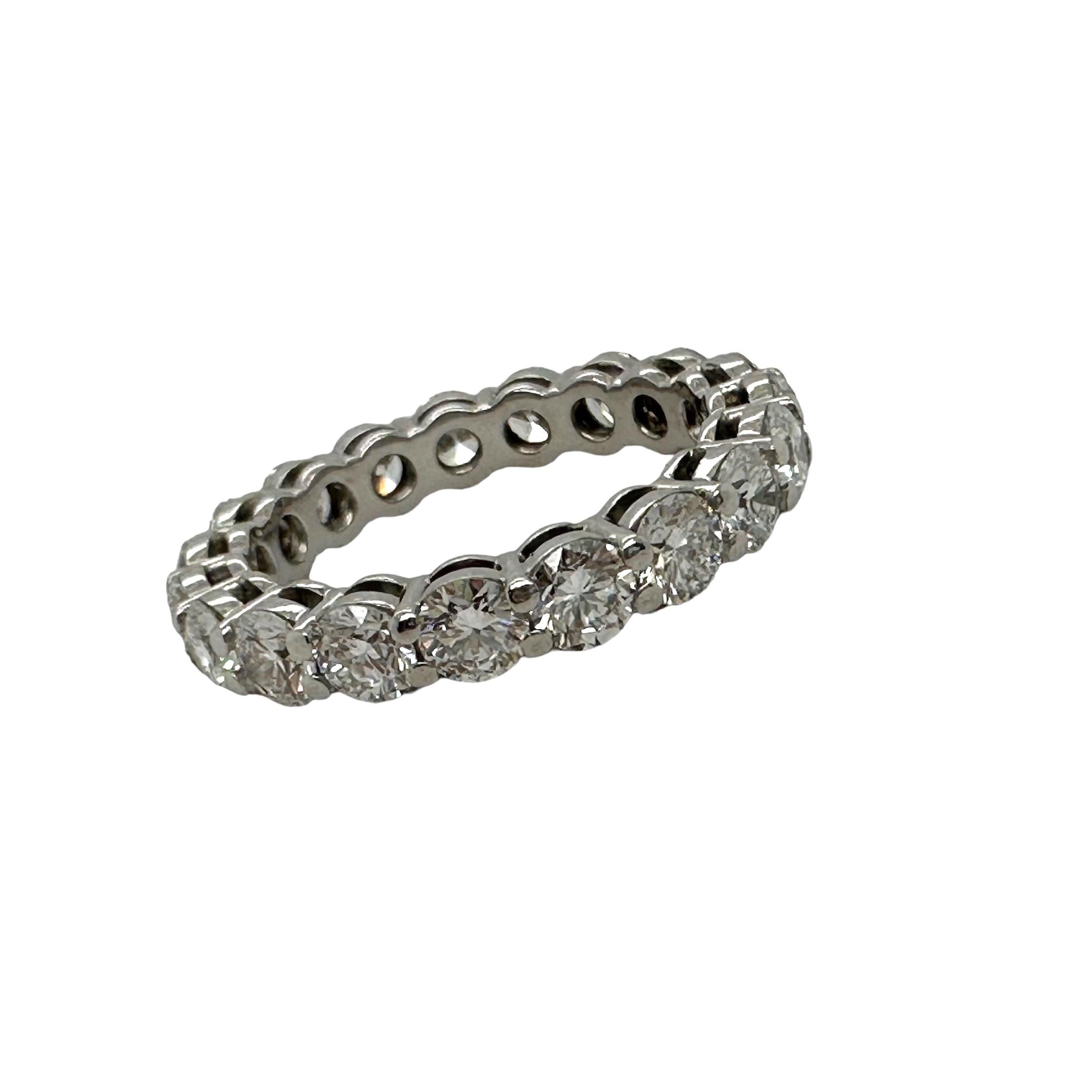 Tiffany & Co FOREVER Full Circle Round Diamond 3.02 tcw Band Ring Platinum For Sale 8