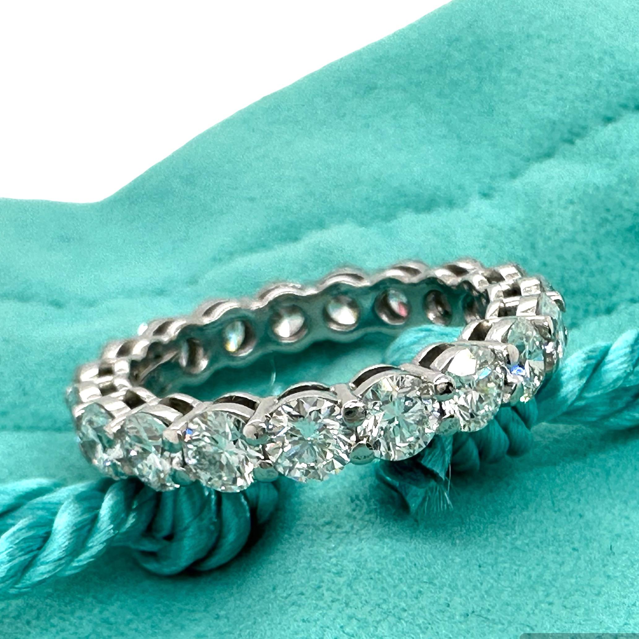 Tiffany & Co FOREVER Full Circle Round Diamond 3.02 tcw Band Ring Platinum For Sale 15