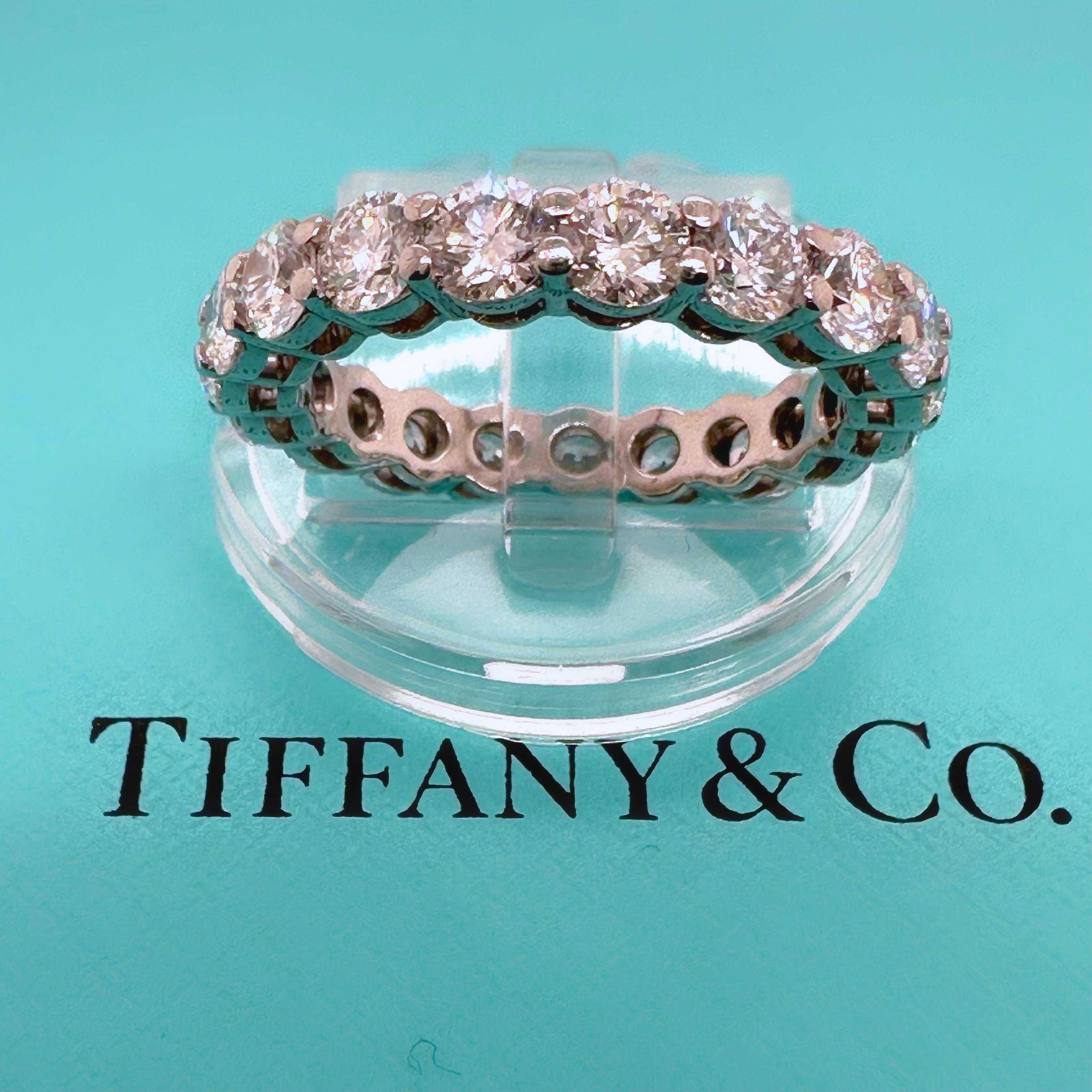 Tiffany & Co FOREVER Full Circle Round Diamond 3.02 tcw Band Ring Platinum For Sale 1