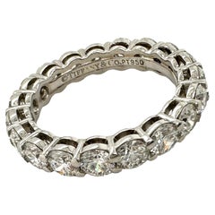 Tiffany & Co. Bague à anneau FOREVER en platine avec diamant rond en forme de cercle total de 3,02 carats
