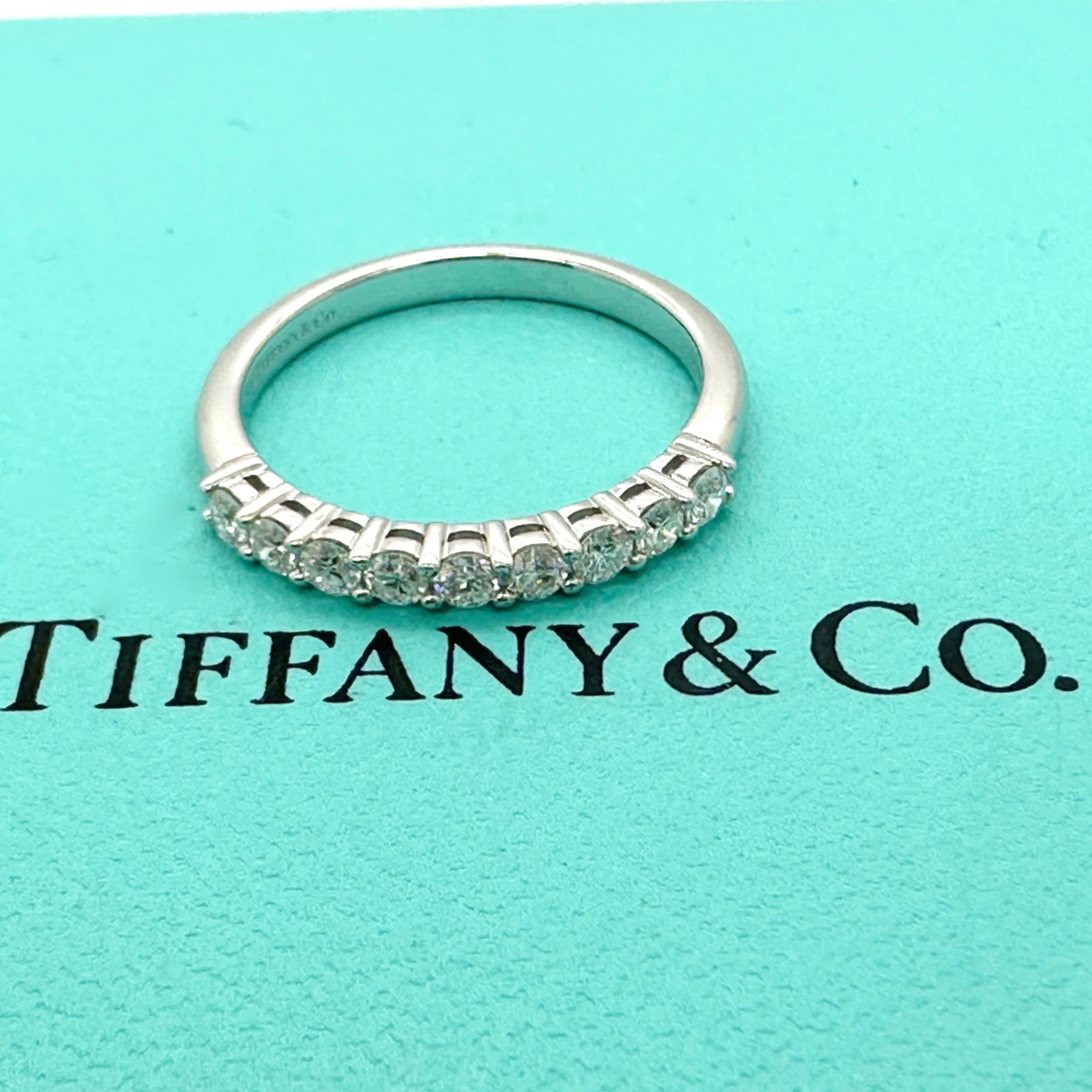 Tiffany & Co. Forever Half-Circle Diamond Band 2.2 MM in Platinum For Sale 5