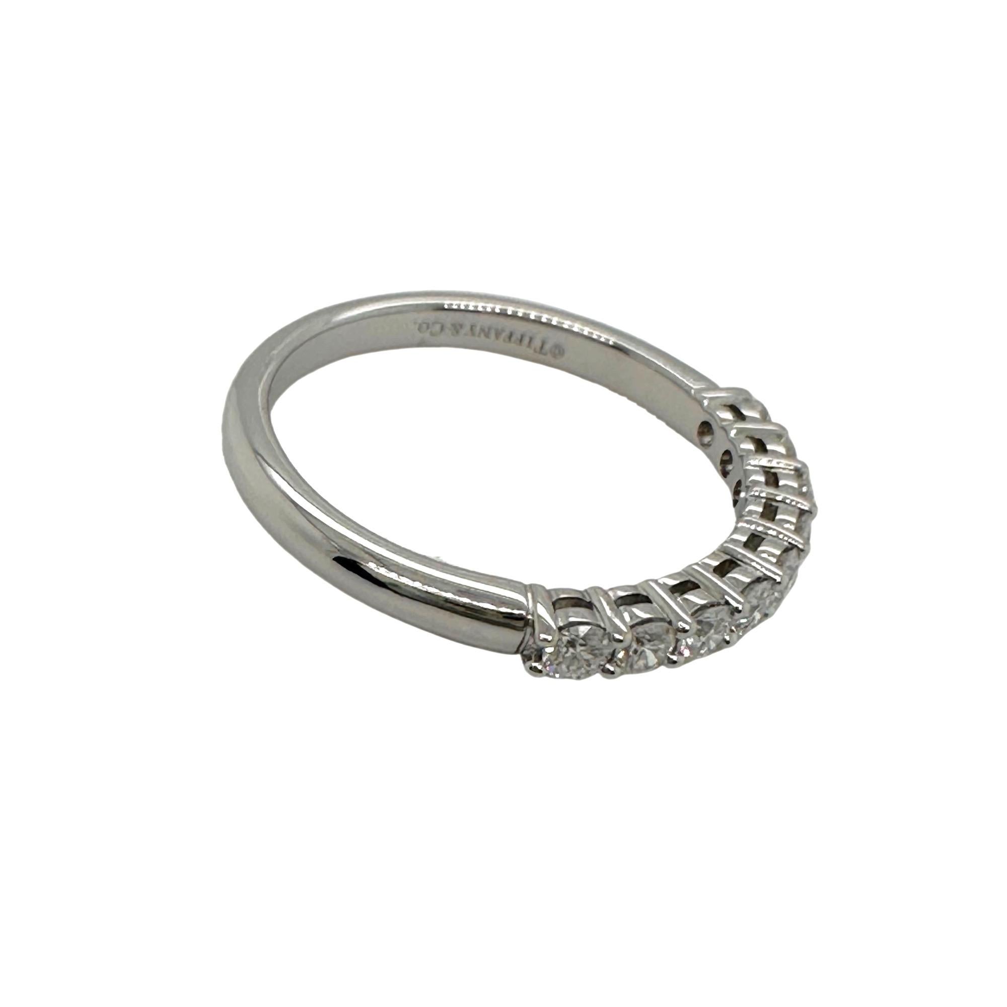 Round Cut Tiffany & Co. Forever Half-Circle Diamond Band 2.2 MM in Platinum For Sale