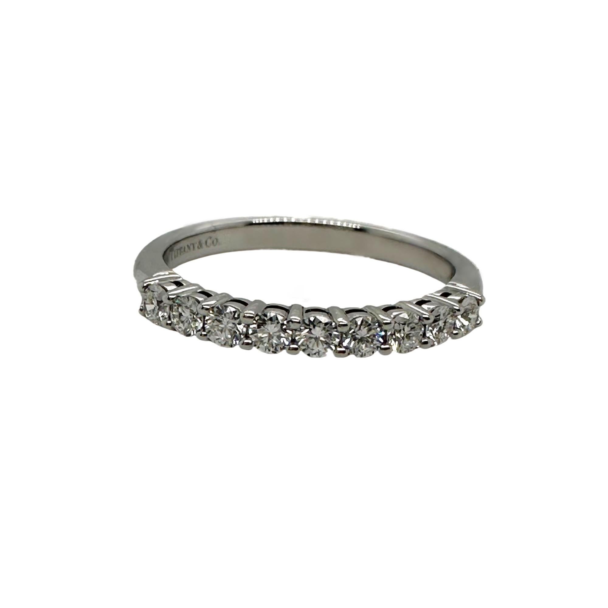 Tiffany & Co. Forever Half-Circle Diamond Band 2.2 MM in Platinum For Sale 1