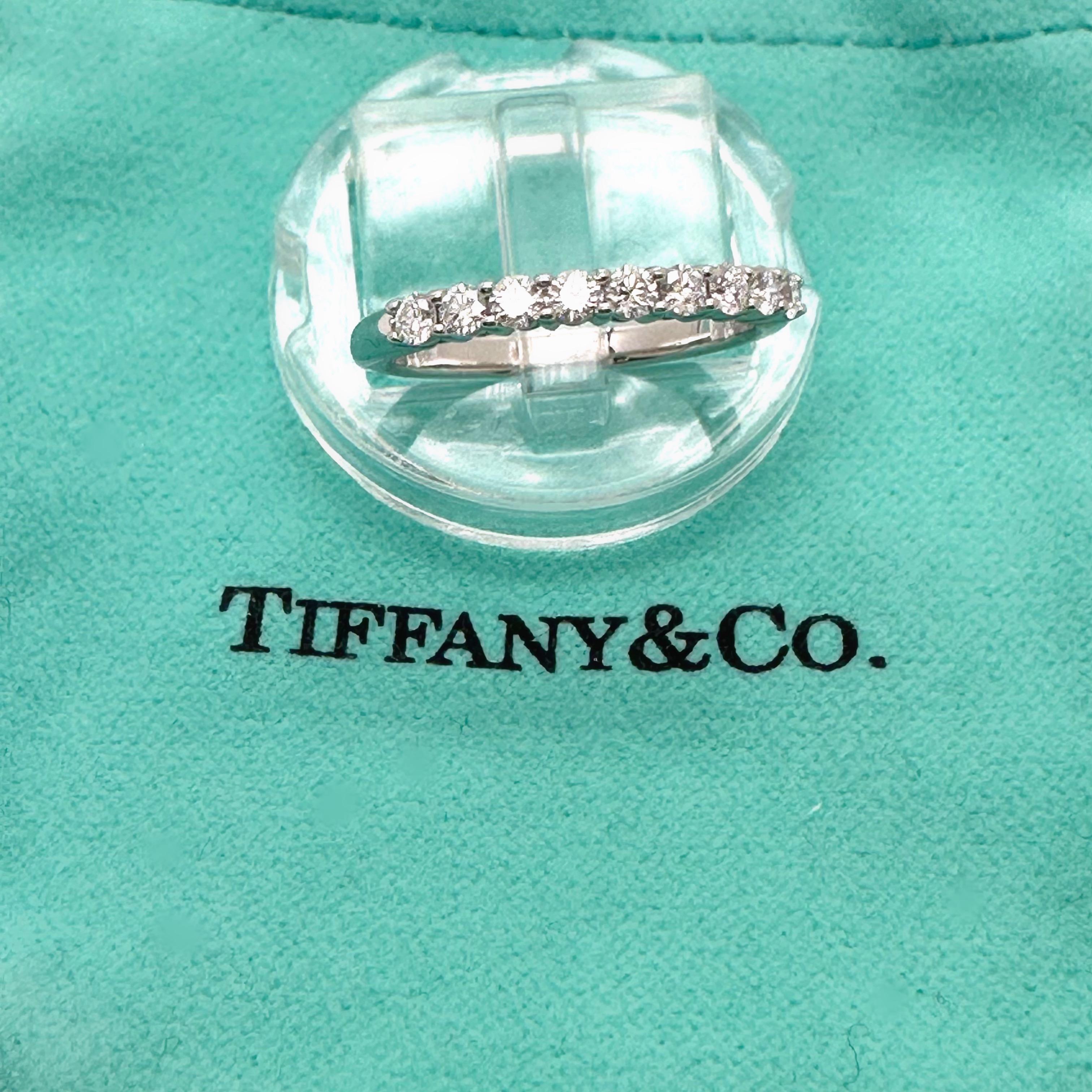Tiffany & Co. Forever Half-Circle Diamond Band 2.2 MM in Platinum For Sale 2