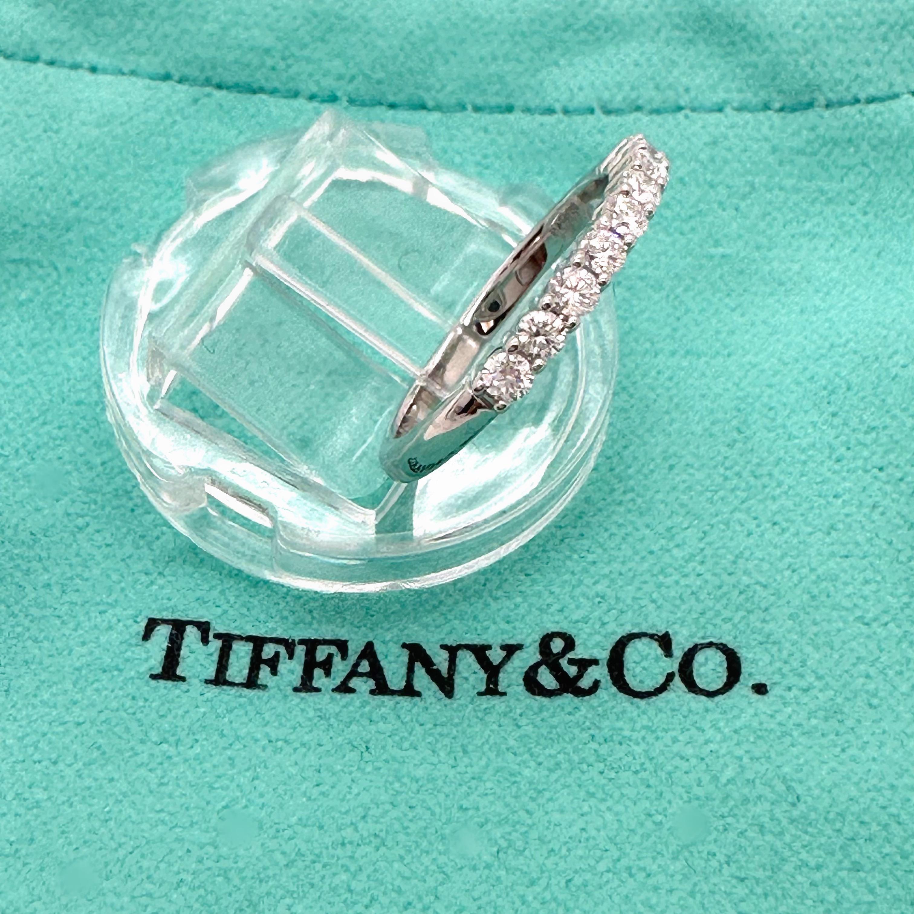 Tiffany & Co. Forever Half-Circle Diamond Band 2.2 MM in Platinum For Sale 3