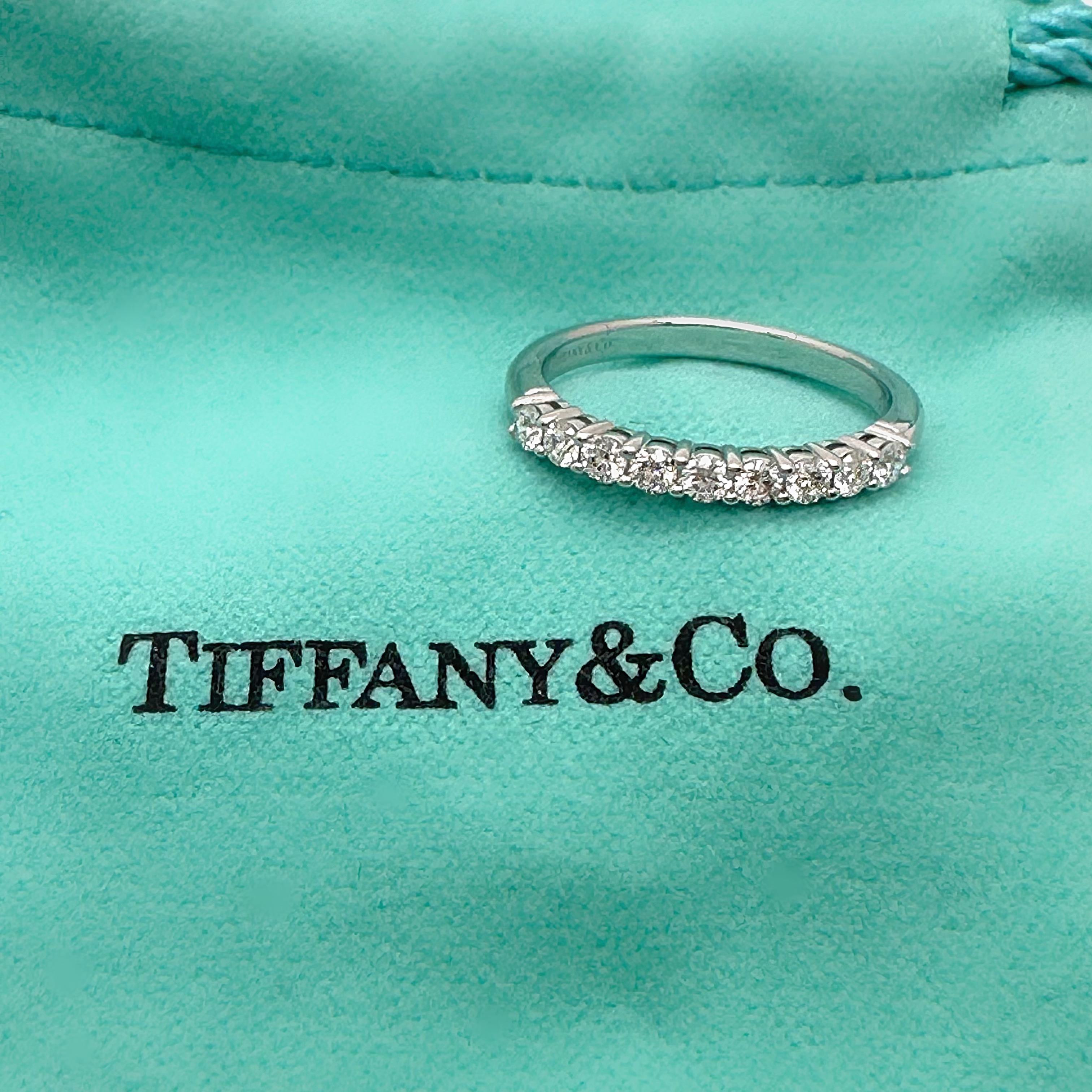 Tiffany & Co. Forever Half-Circle Diamond Band 2.2 MM in Platinum For Sale 4
