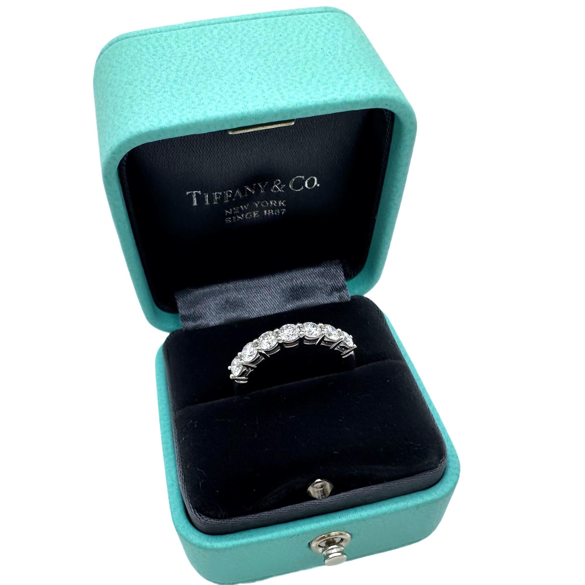 Round Cut Tiffany & Co. Forever Half Circle Diamond Band Platinum 3.5 MM For Sale