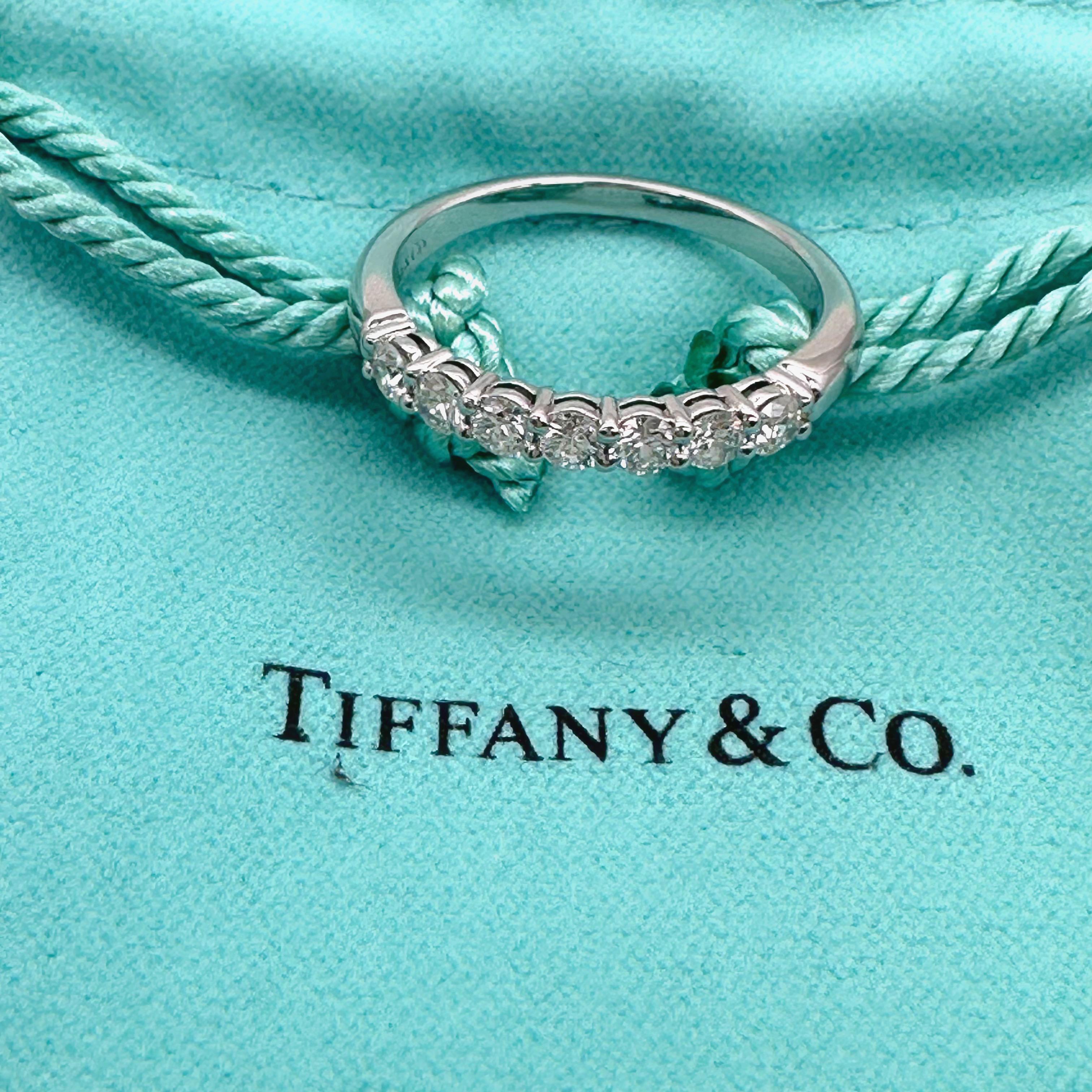 Tiffany & Co Forever Half Circle Diamonds Platinum Band Ring For Sale 1
