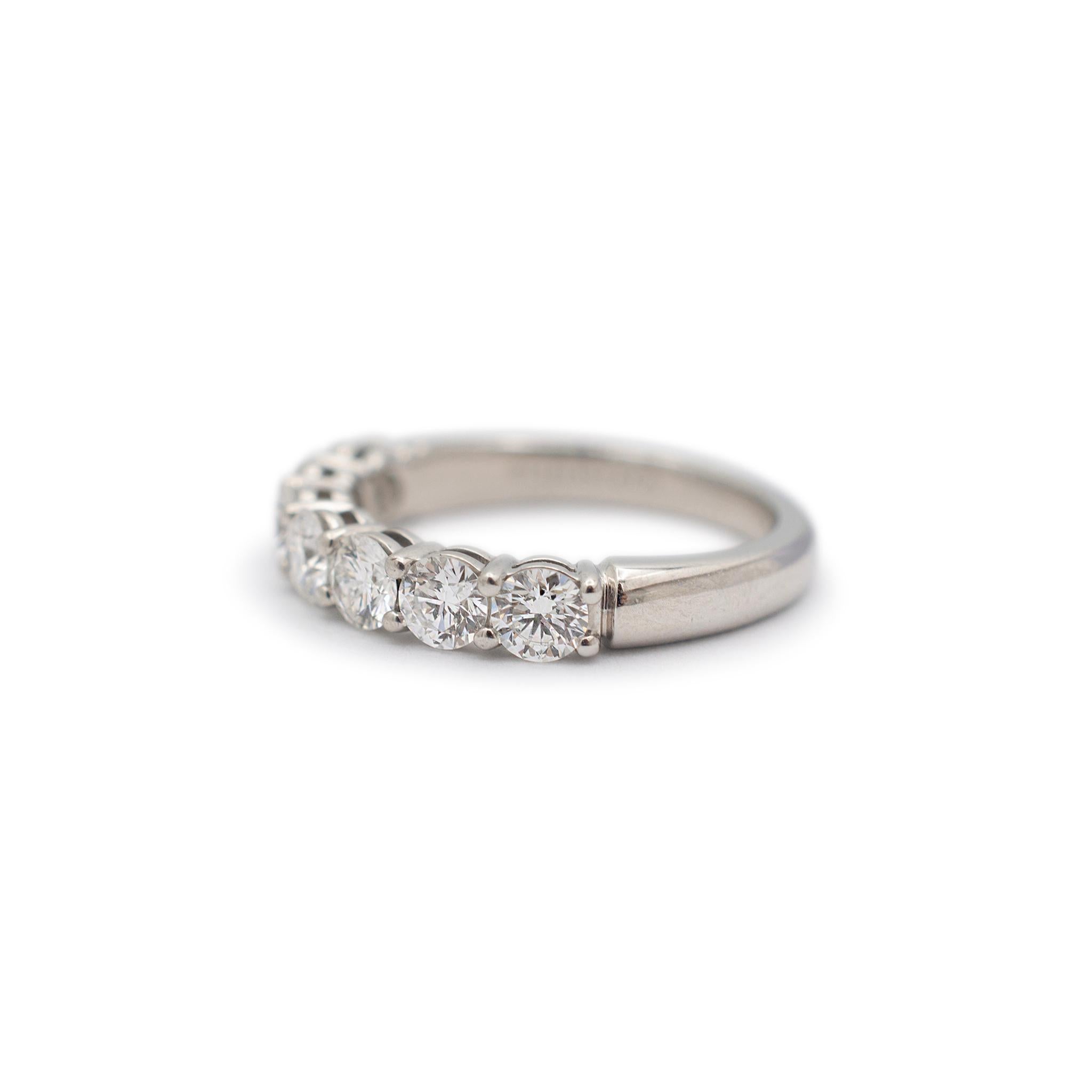 Tiffany & Co. Forever Ladies Platinum Half Circle Diamond Wedding Band 3.5MM In condizioni ottime a Houston, TX