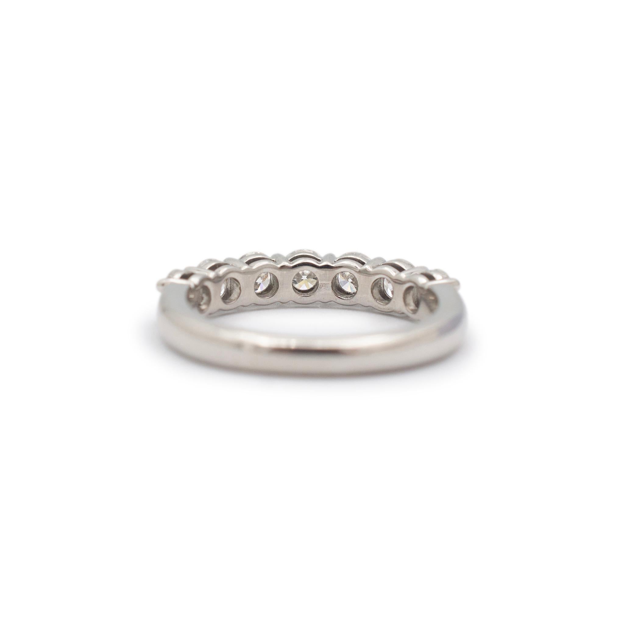 Donna Tiffany & Co. Forever Ladies Platinum Half Circle Diamond Wedding Band 3.5MM