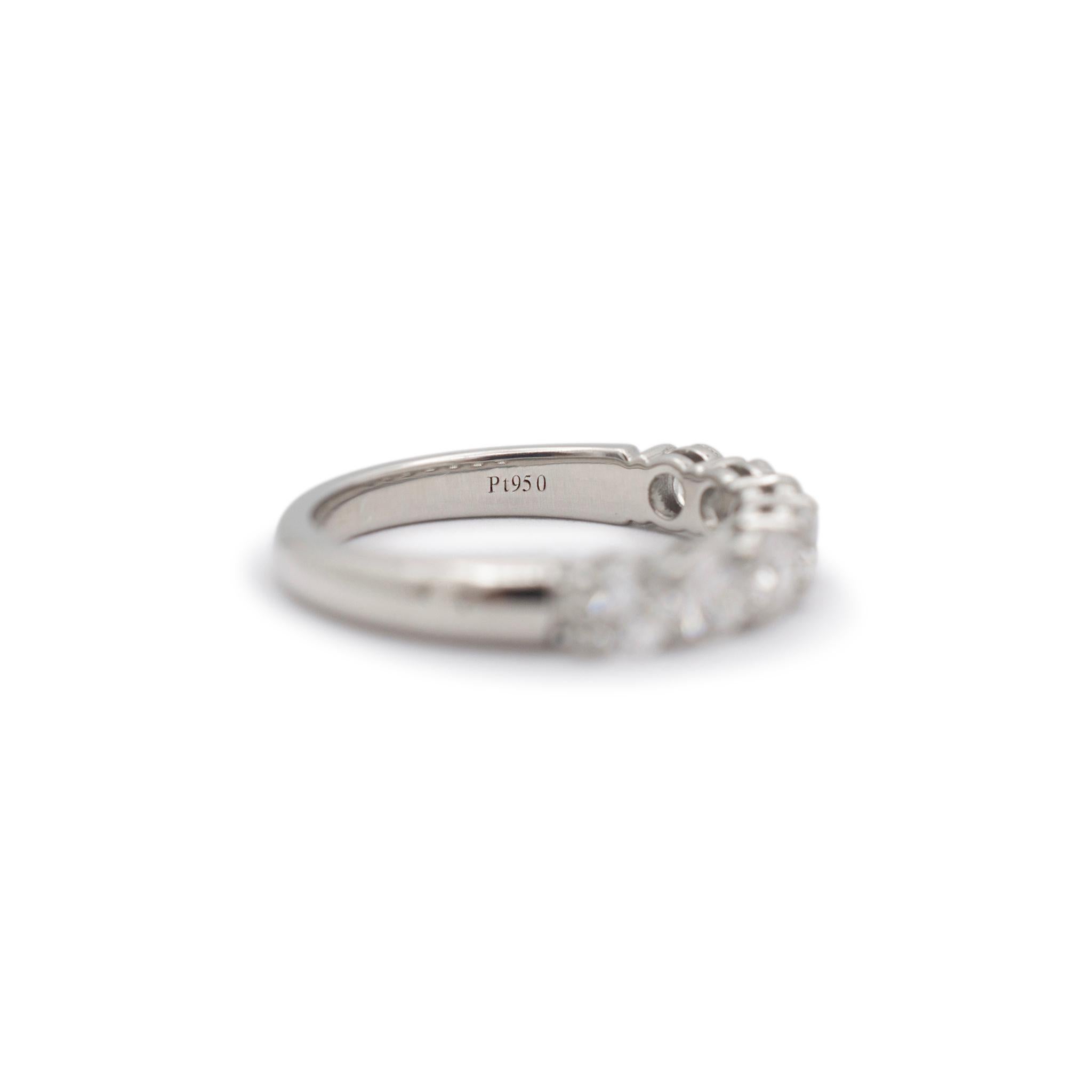 Tiffany & Co. Forever Ladies Platinum Half Circle Diamond Wedding Band 3.5MM 1
