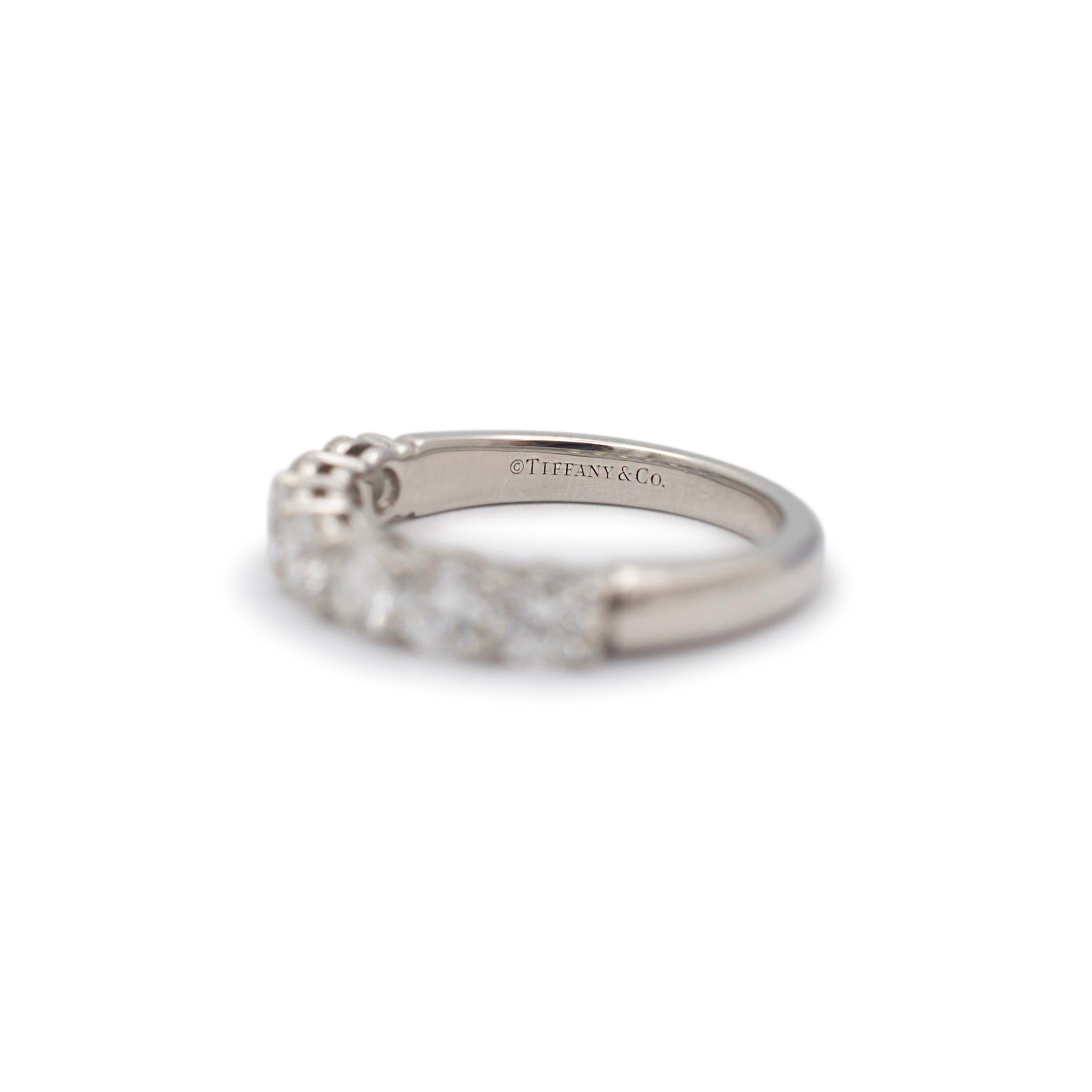 Tiffany & Co. Forever Ladies Platinum Half Circle Diamond Wedding Band 3.5MM 2
