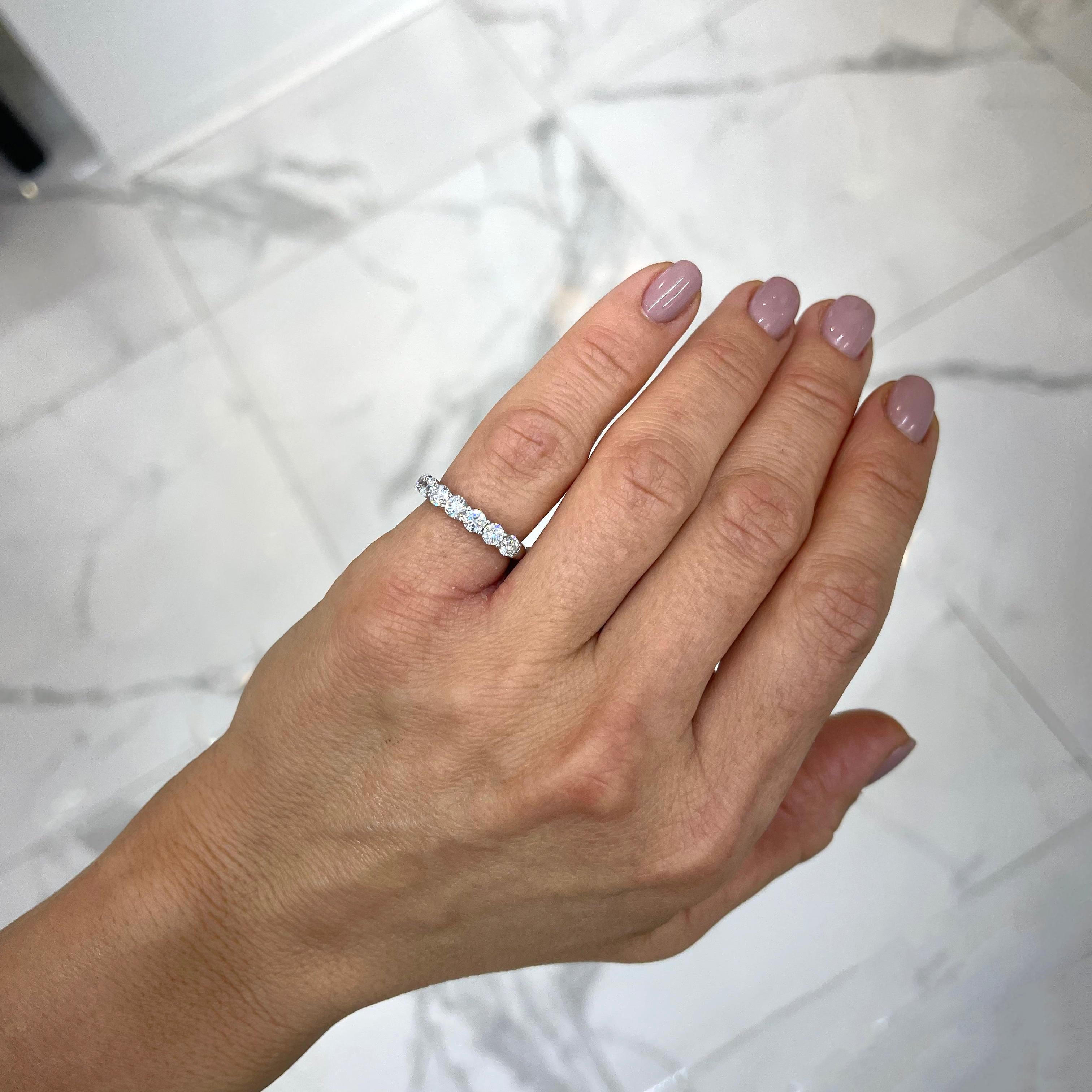 Tiffany & Co. Forever Ladies Platinum Half Circle Diamond Wedding Band 3.5MM 3