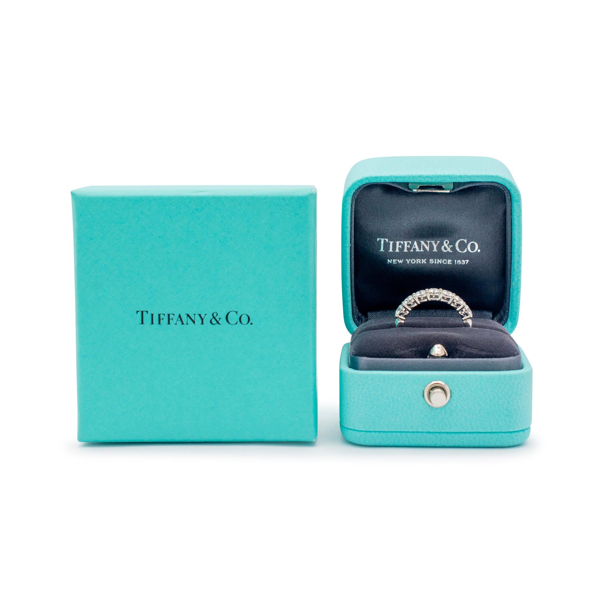 Tiffany & Co. Forever Ladies Platinum Half Circle Diamond Wedding Band 3.5MM 4