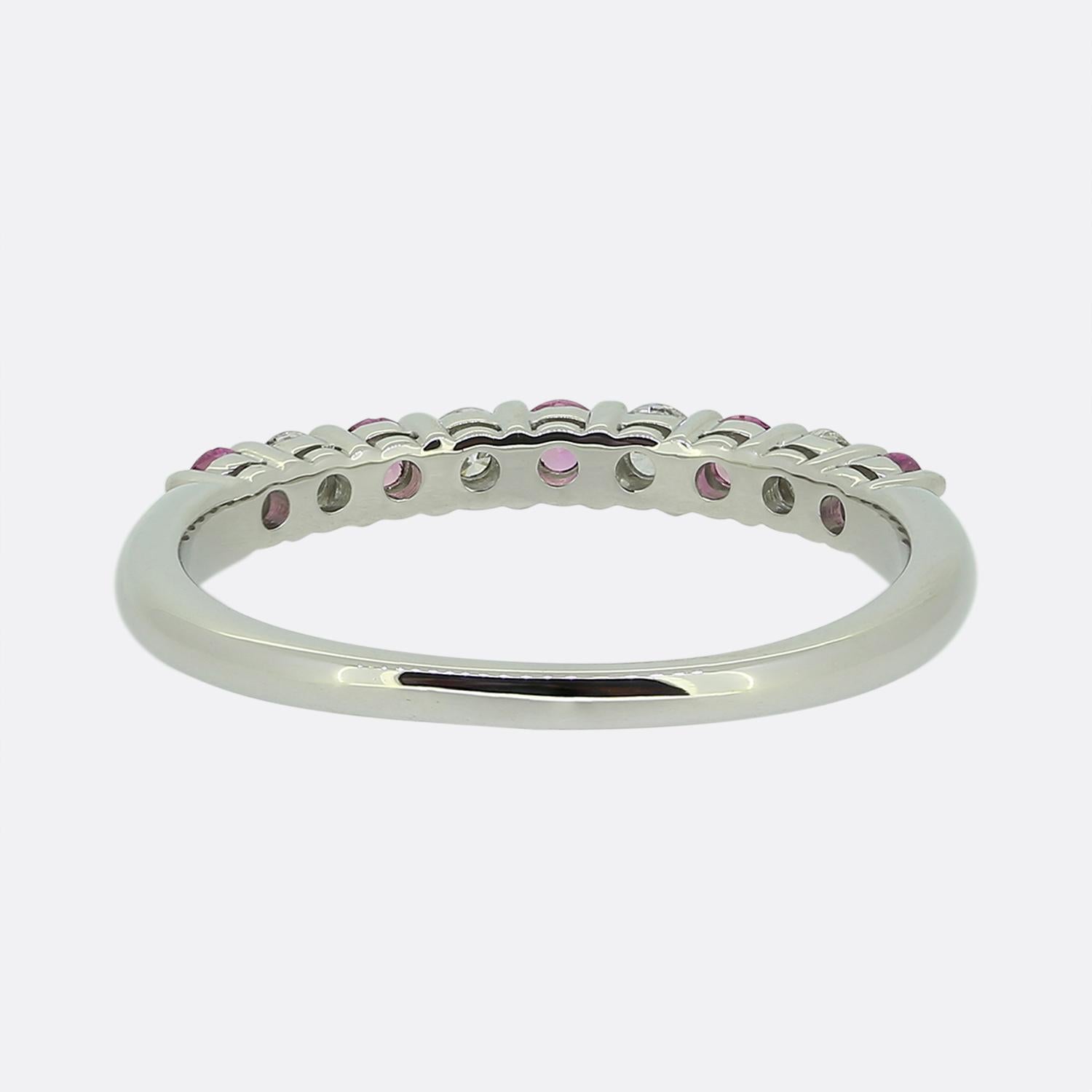 Tiffany & Co. Forever Pink Sapphire and Diamond Band Ring In Excellent Condition In London, GB