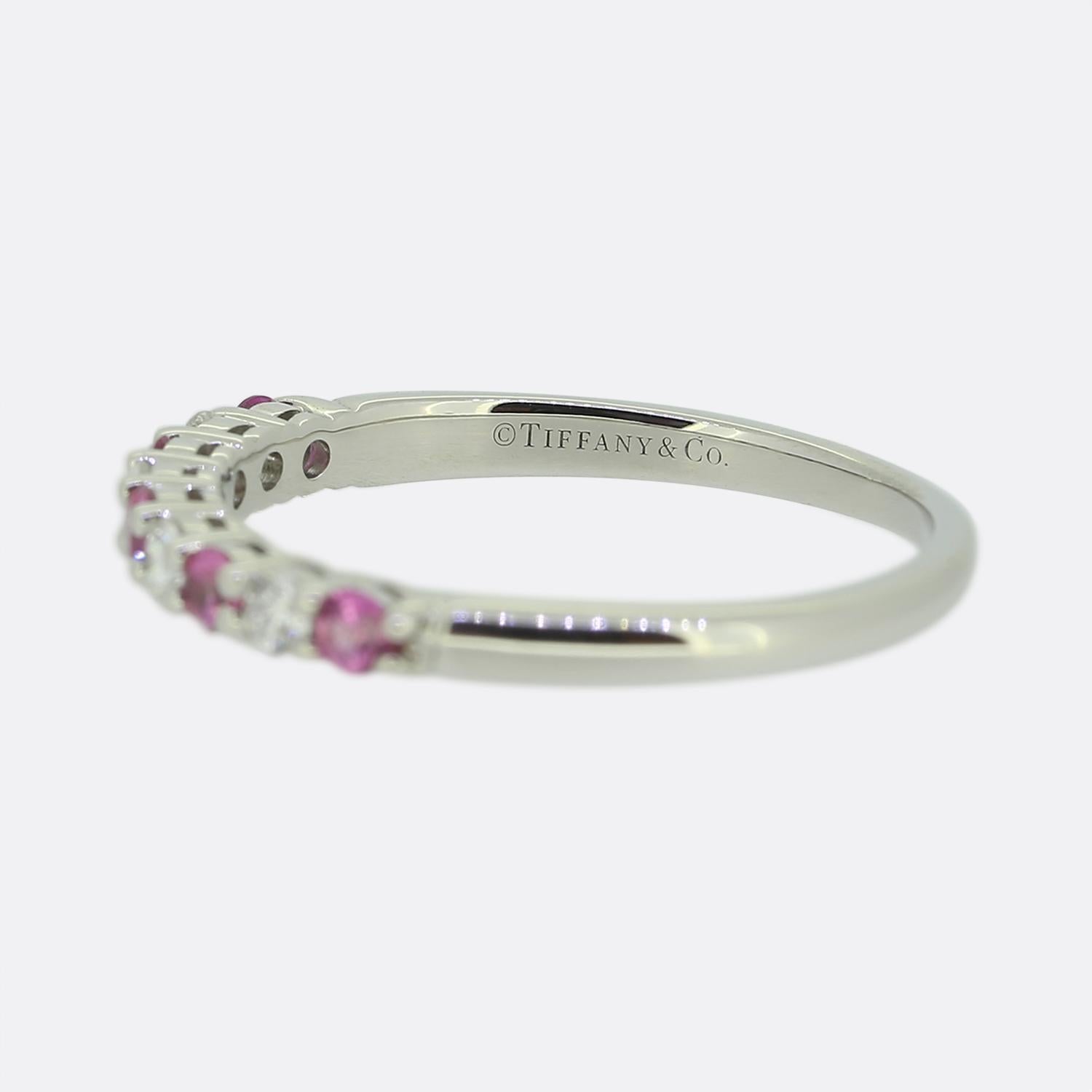 Women's or Men's Tiffany & Co. Forever Pink Sapphire and Diamond Band Ring