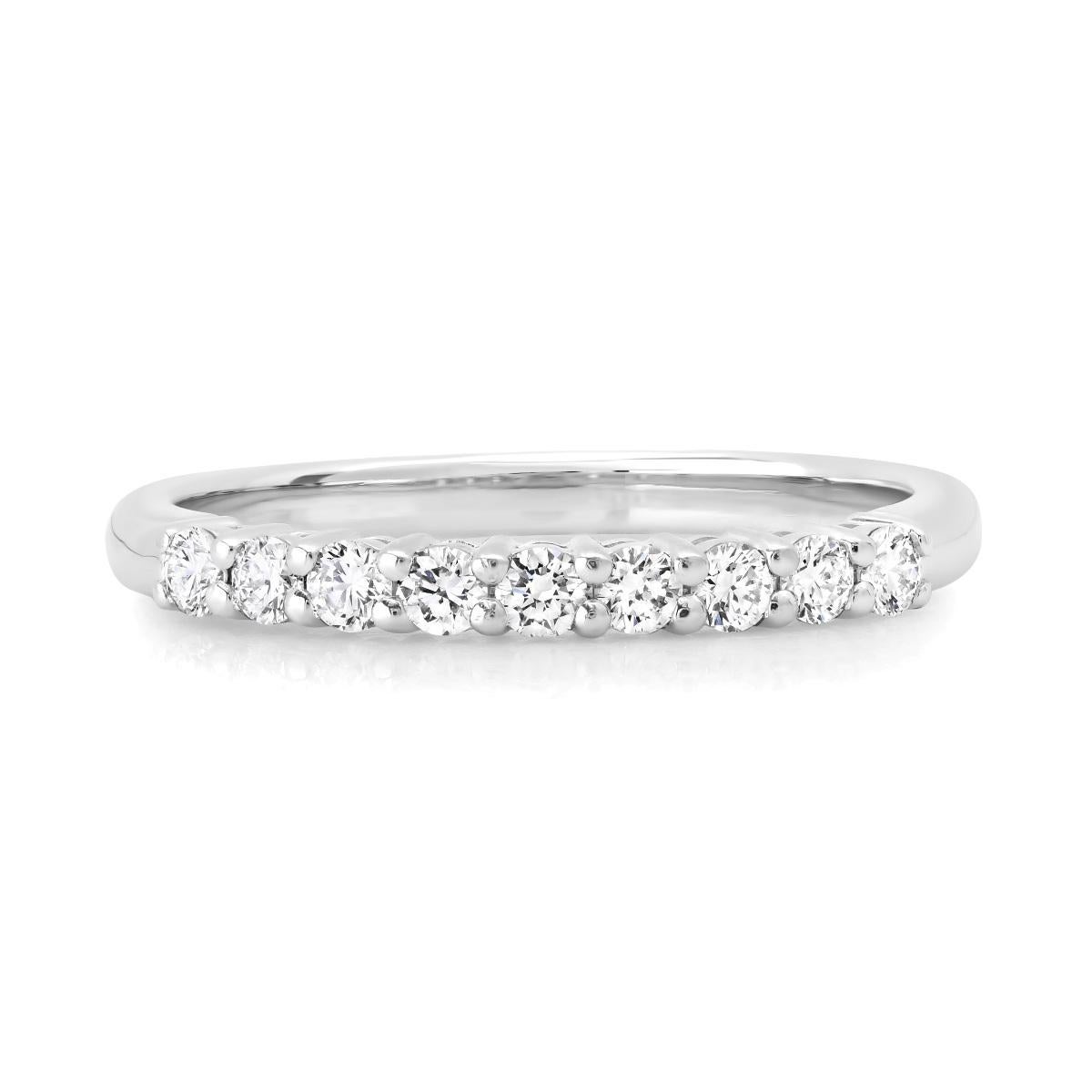 TIFFANY & Co. Für immer Platin 2.2mm Halbkreis Diamantband Ring 7 (Rundschliff) im Angebot