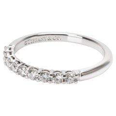 TIFFANY
Co. Forever Platinum 2.2mm Half Circle Diamond Embrace Band Ring 7.5