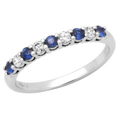 TIFFANY & Co. Anello Forever in platino con zaffiro e diamante a mezzo cerchio da 2,2 mm 5,5