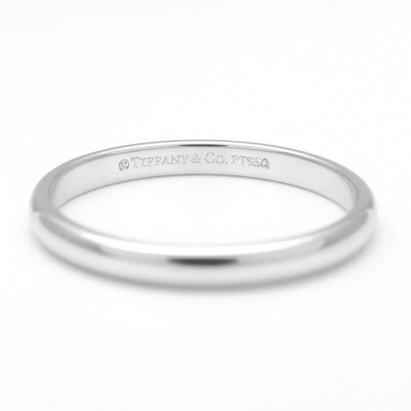 Women's TIFFANY & Co. Forever Platinum 2mm Lucida Wedding Band Ring 5 For Sale